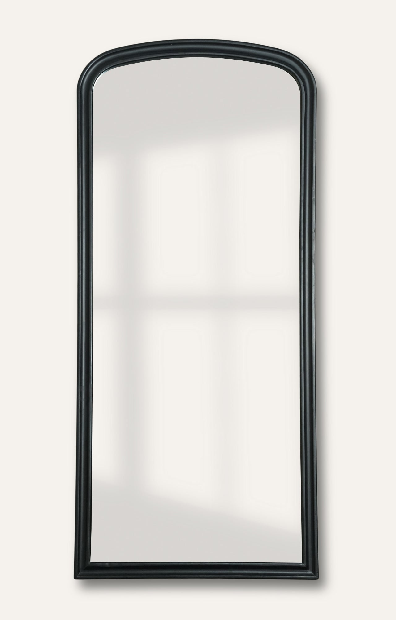 Sleek Black Arch Full-Length Mirror