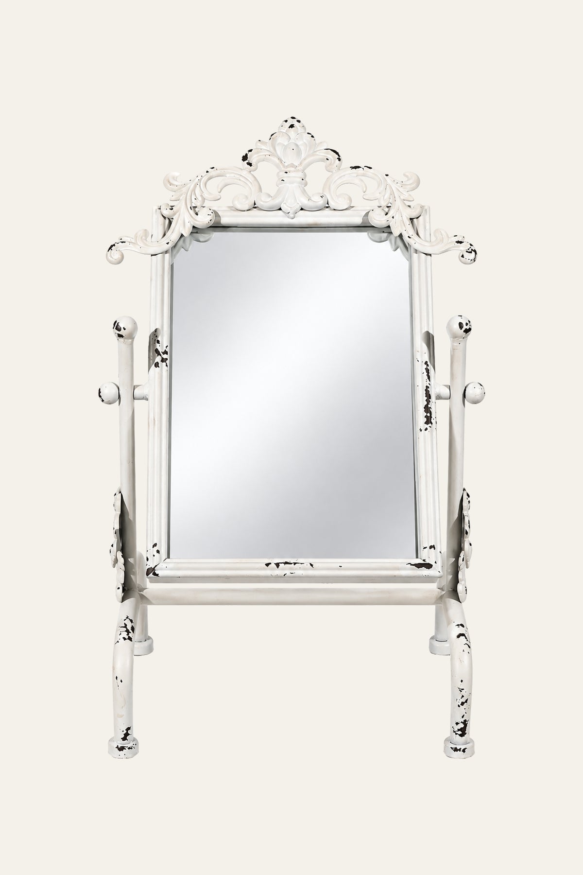 French Inspired Tabletop Vanity Mirror on Swivel Stand