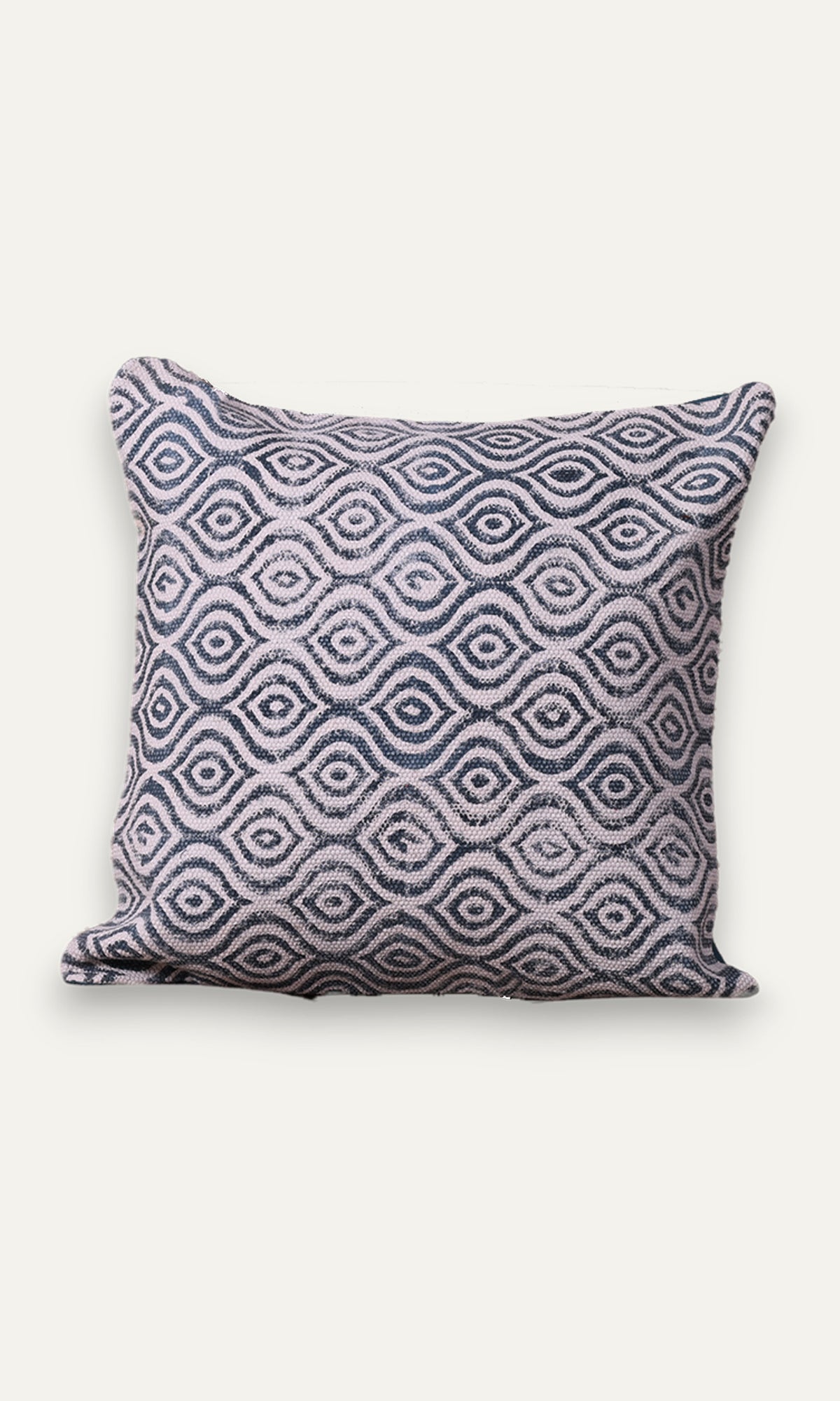 Distorted Pattern Cotton Cushion Cover - Blue