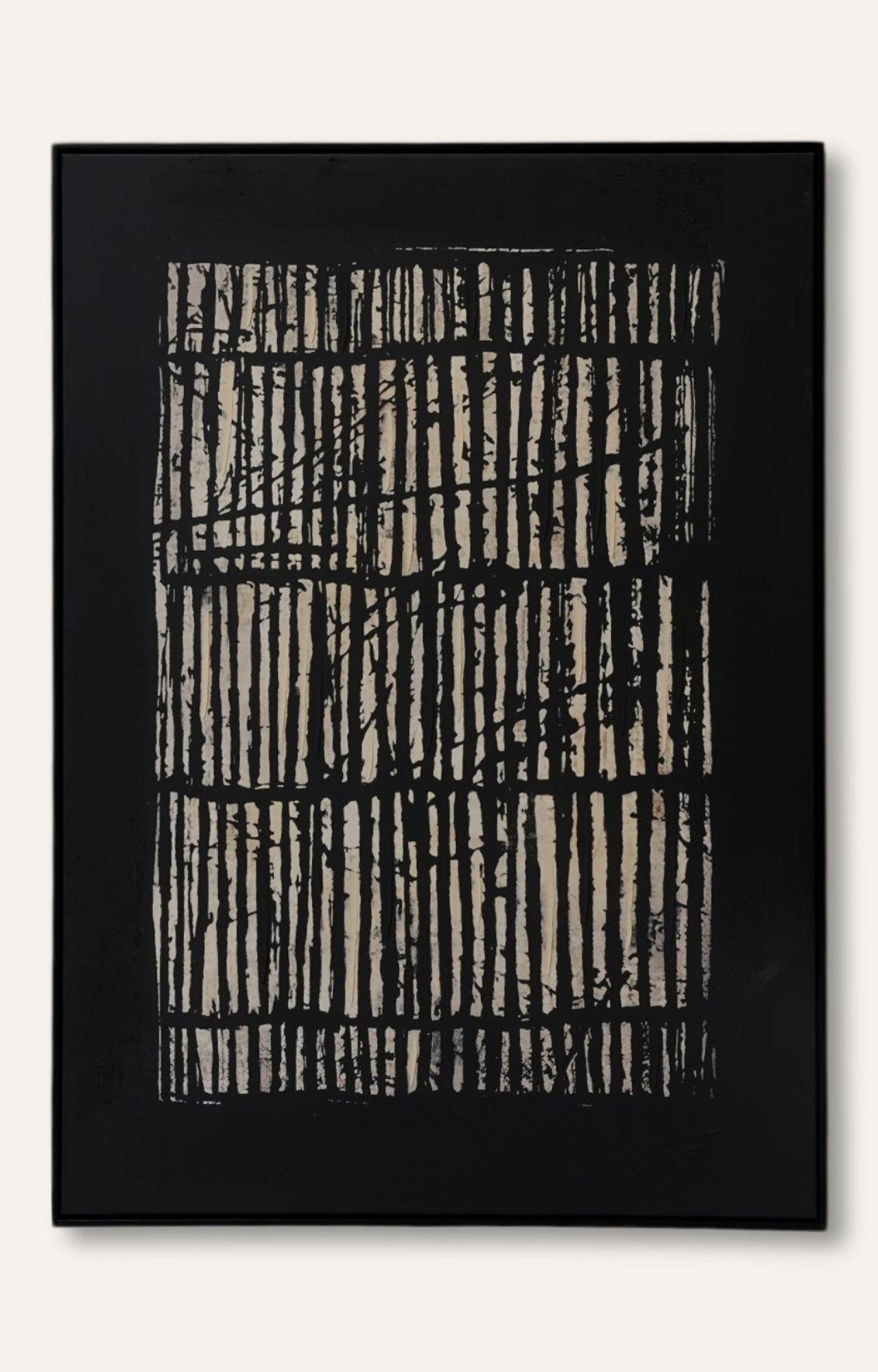 Rhythm Tribal Stripes Canvas Print with Handpainted Textures Wall Art