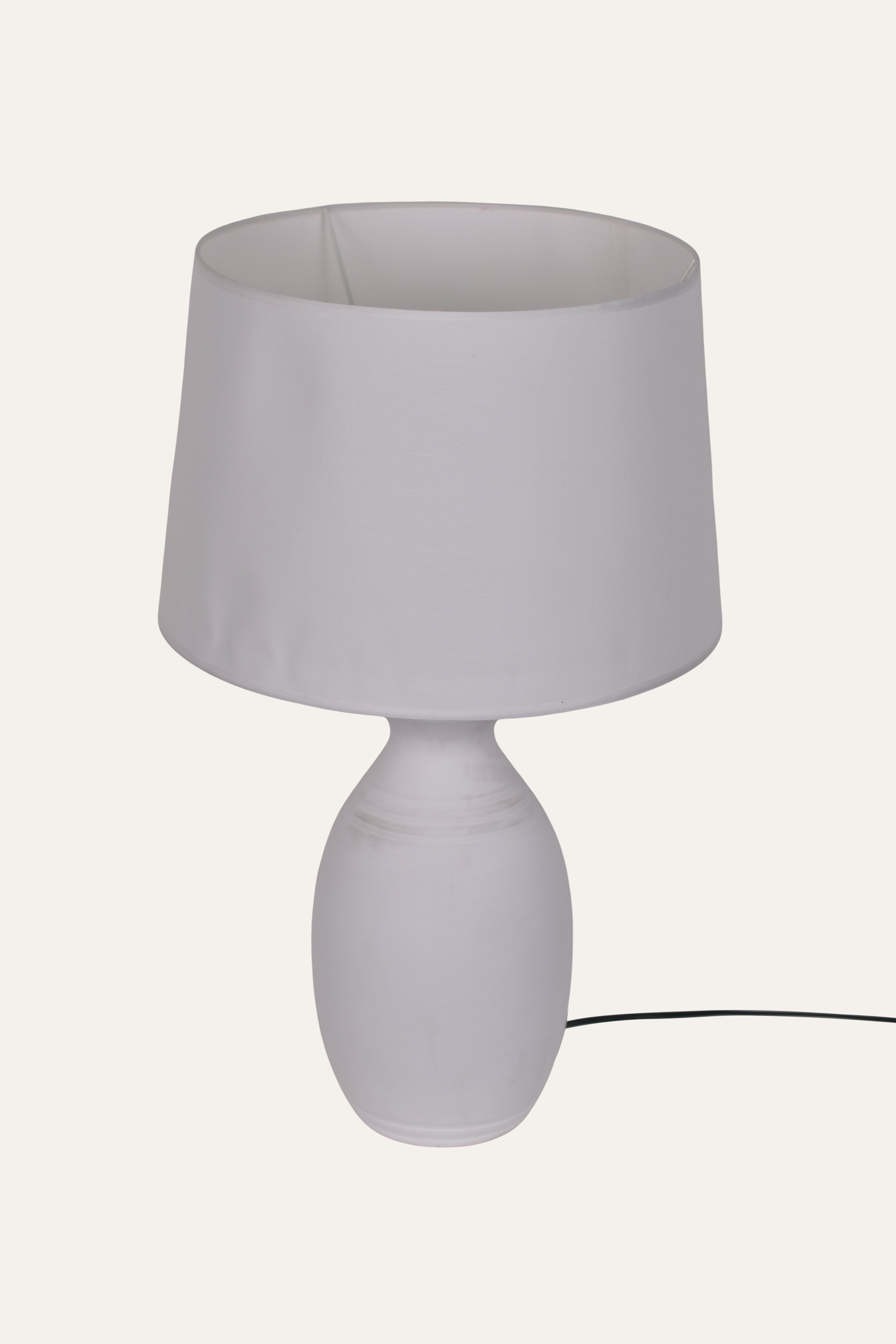 Modern White Ceramic Table Lamp with Fabric Shade
