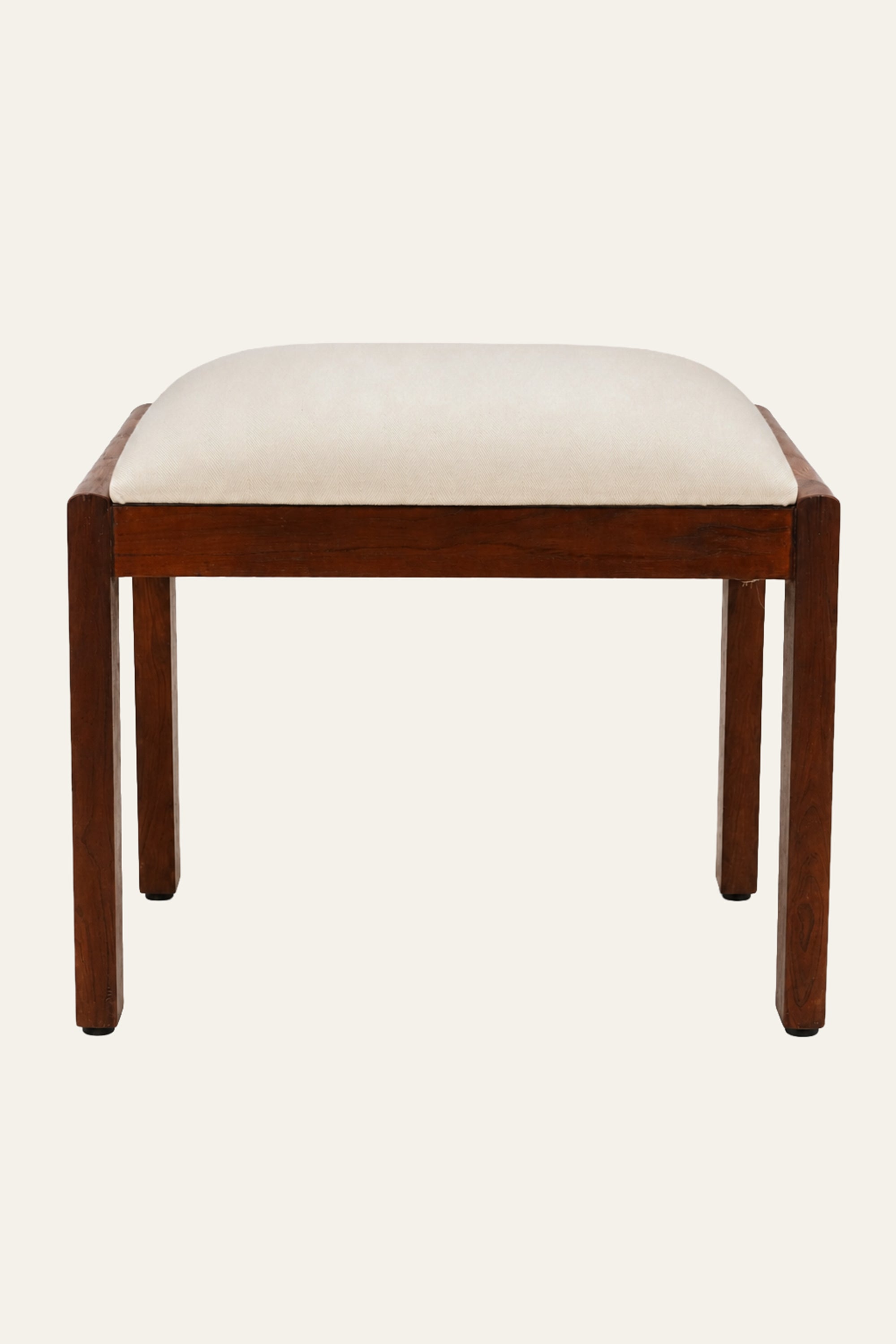 Classic Wooden Sitting Stool with Cushioned Seat