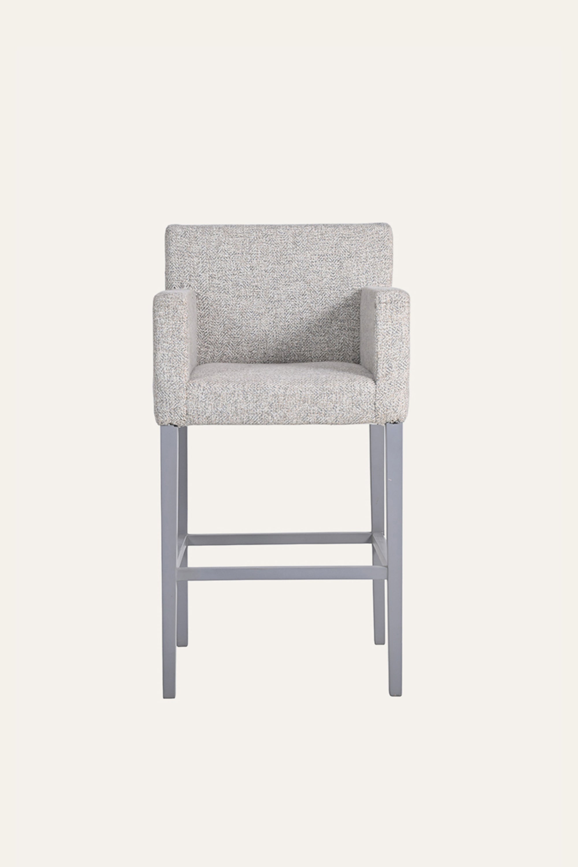 Grey Upholstered Wood Counter Chair for Kitchens