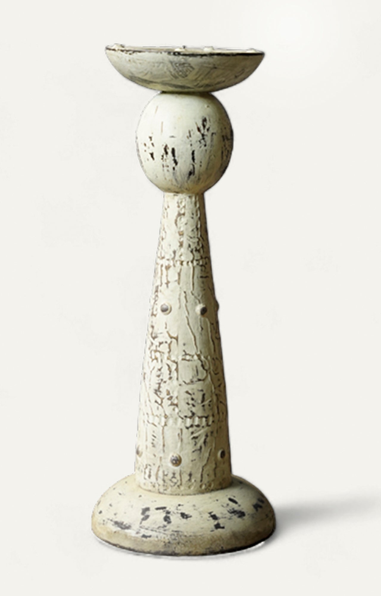 Rustic White Wooden Candle Stand