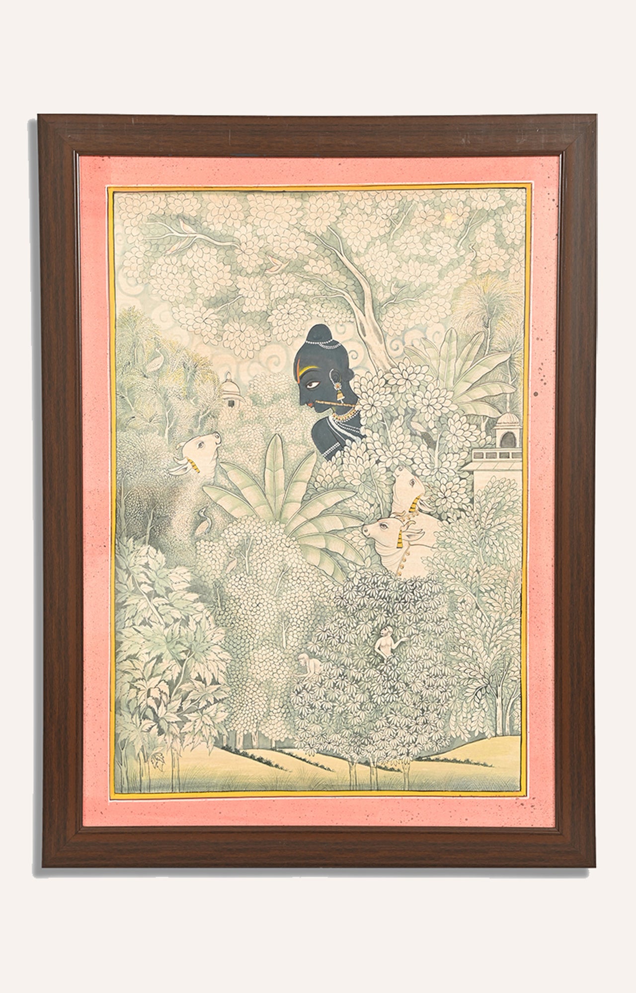 The Flute Player and His Cowherd - Guler Painting