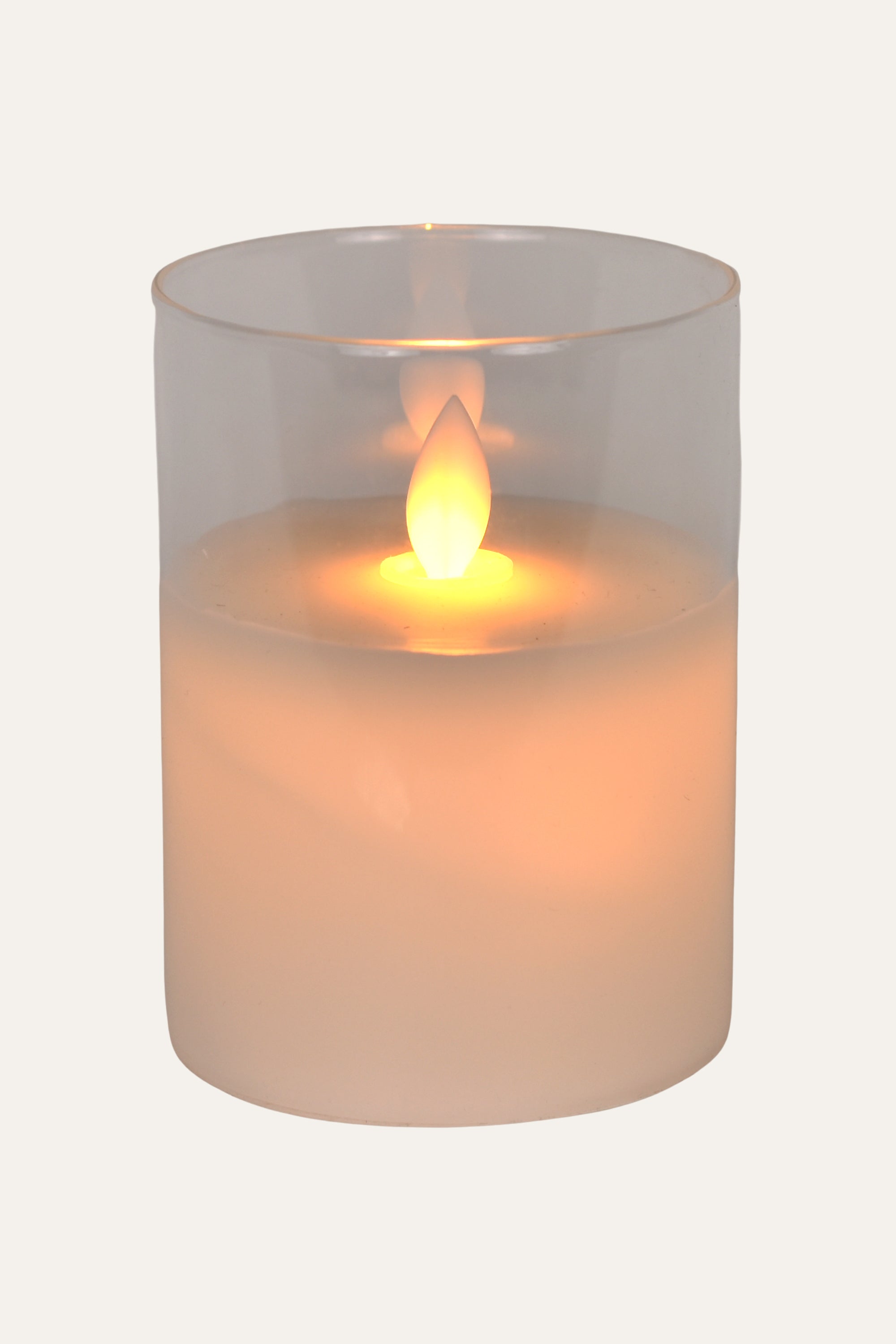 White Electric Candle in Glass
