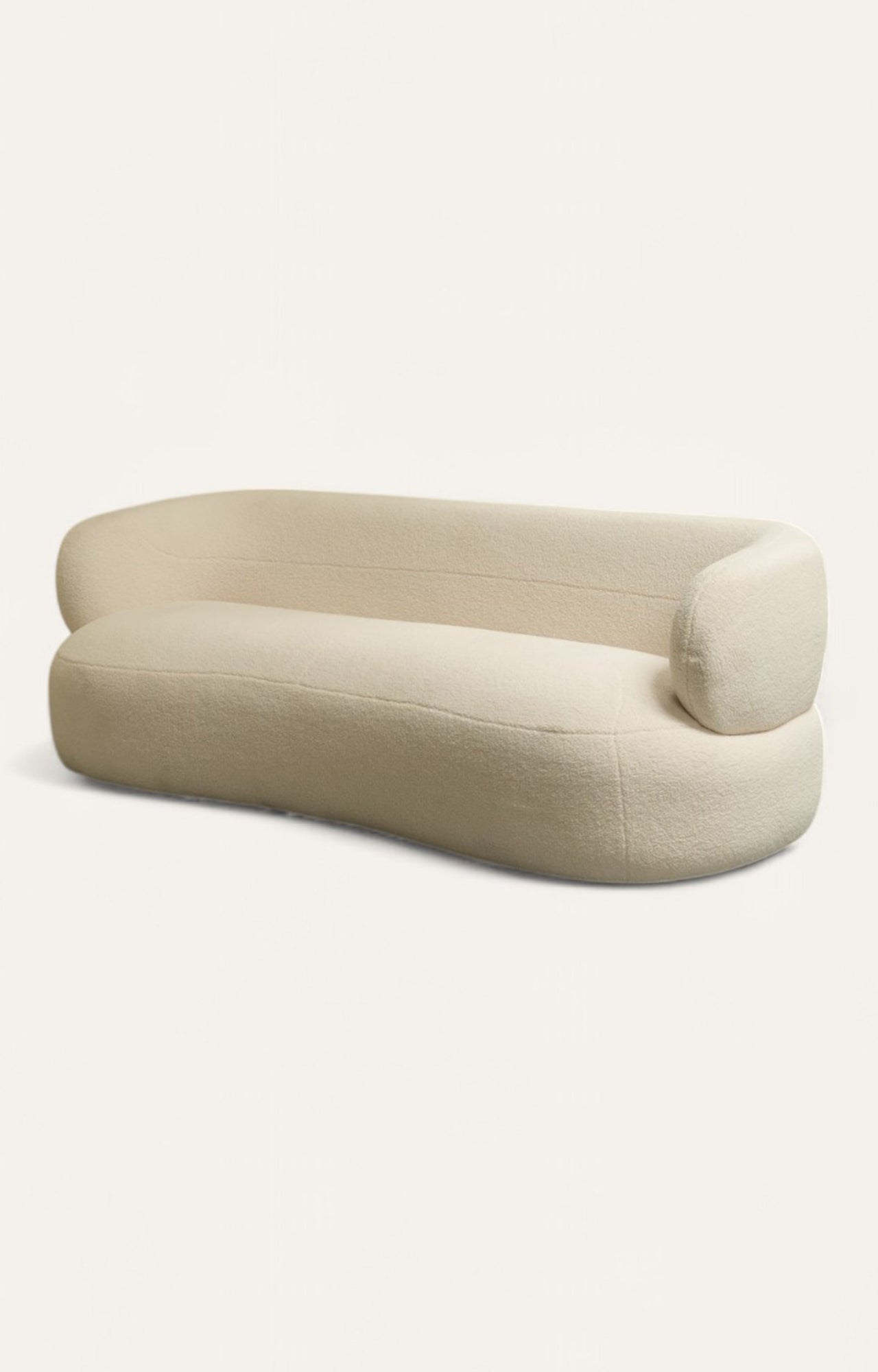Crest Charm Curved Bouclé Sofa
