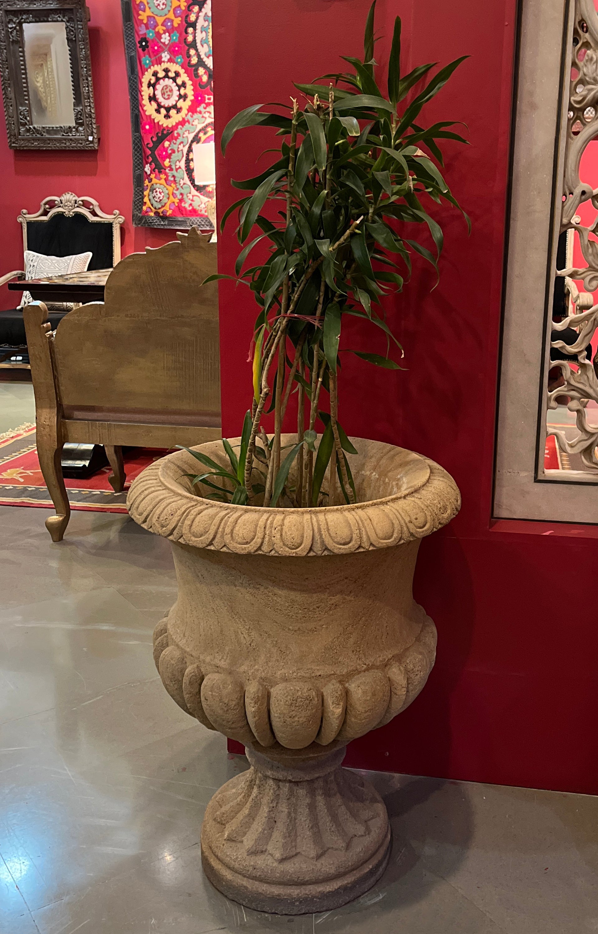 Sandstone Urn Planter for indoor outdoor