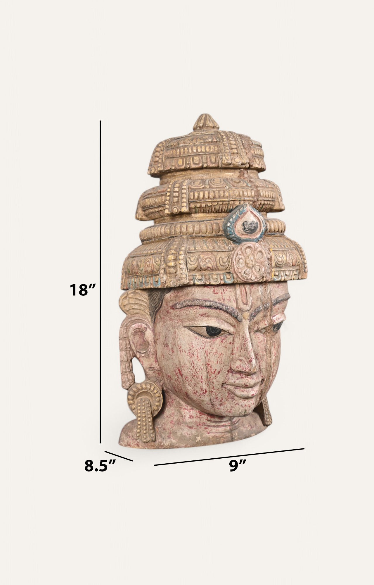 Rustic Hand-Carved Wooden Wall Mask