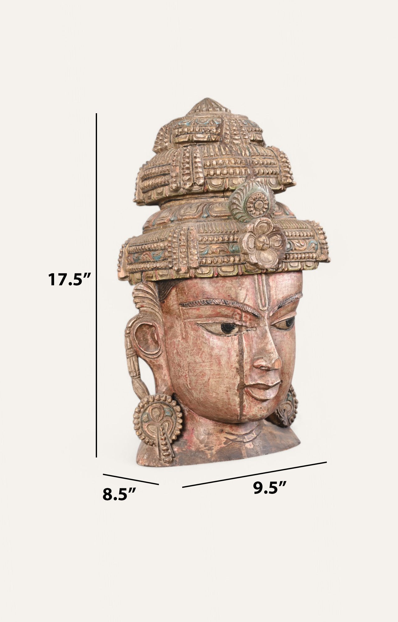 Traditional Hand-Carved Wooden Wall Mask