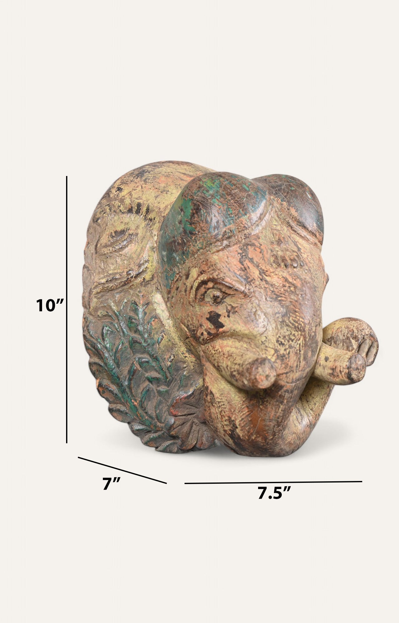 Abstract Hand-Carved Wooden Wall Mask