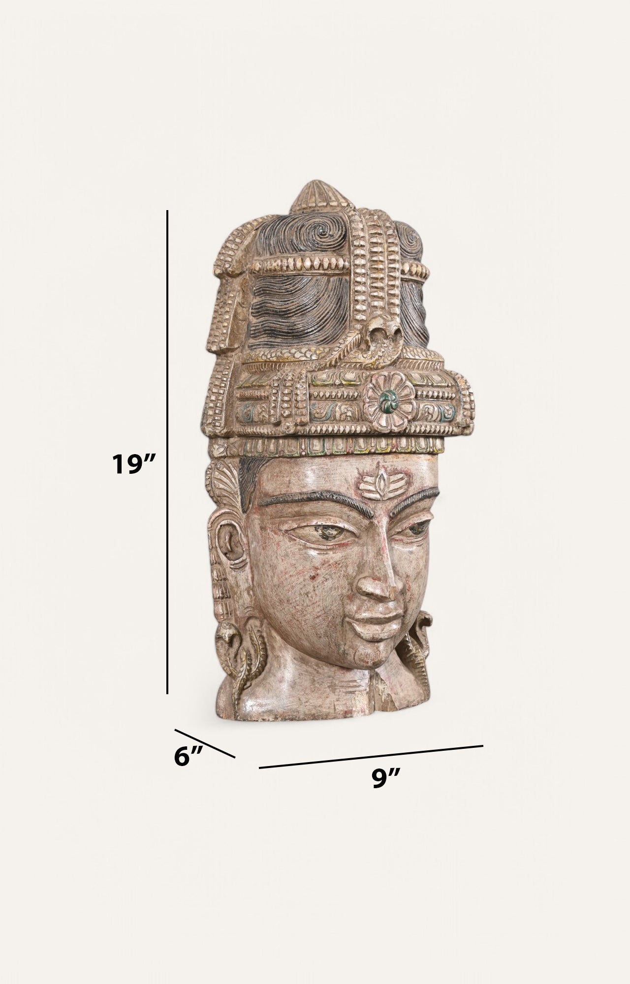 Traditional Man Hand-Carved Wooden Wall Mask