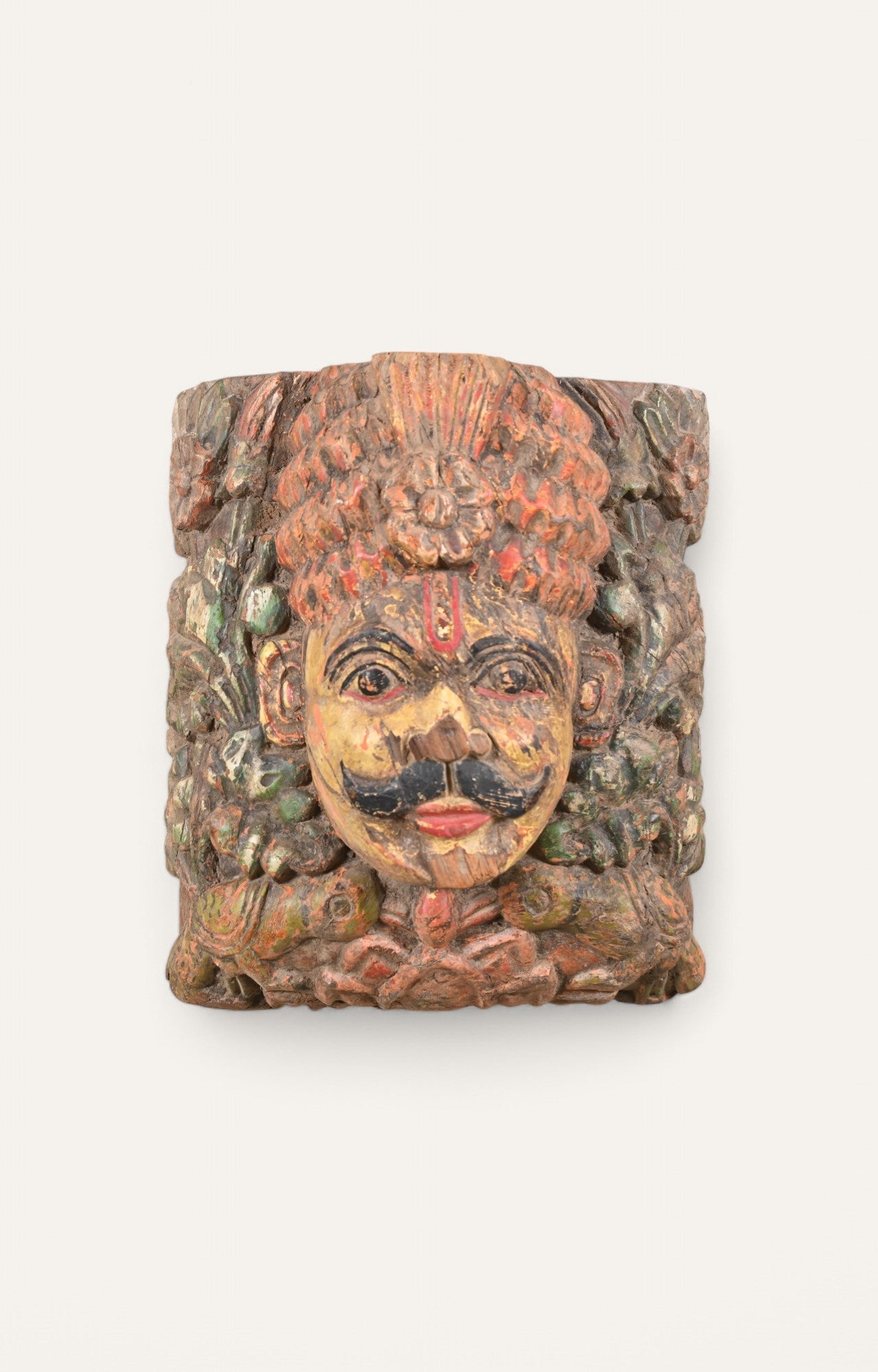 vintage Warrior Spirit Wooden Mask