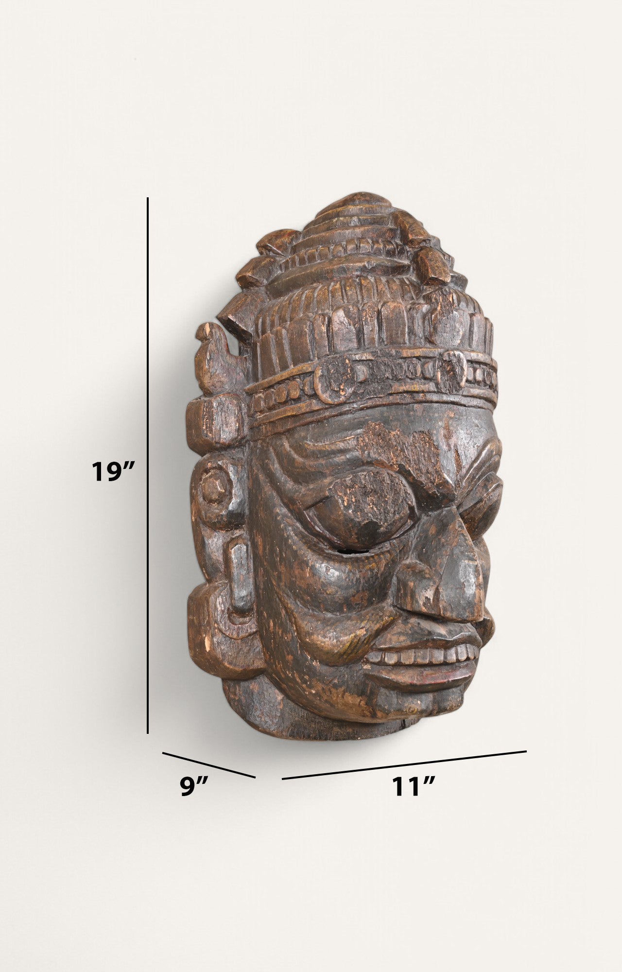 Antique Wooden Guardian Mask