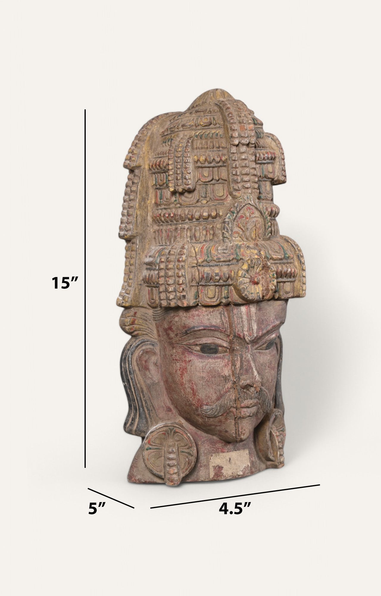 Traditional Hand-Carved Wooden Wall Mask