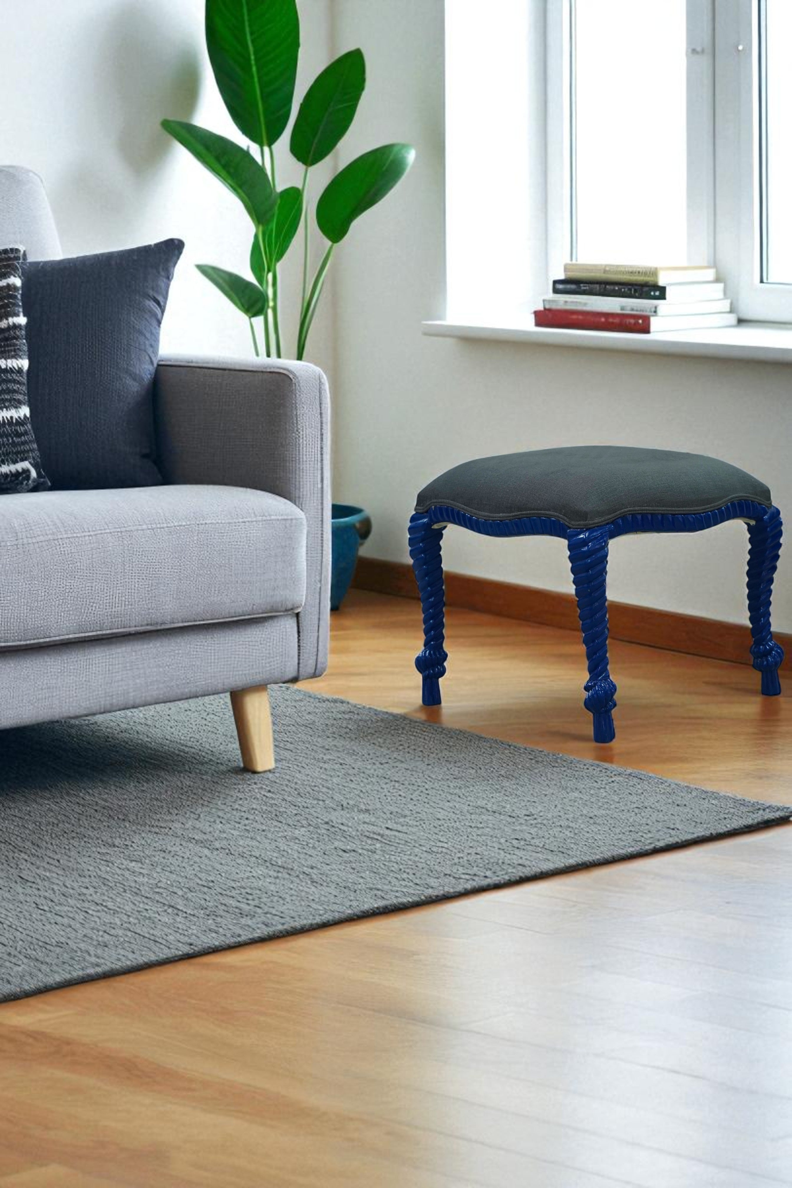 Royal Ottoman with Whimsical Legs