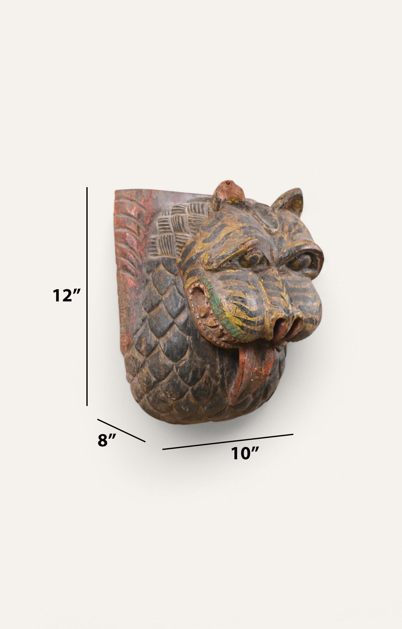 Traditional Wooden Tiger Wall Mask