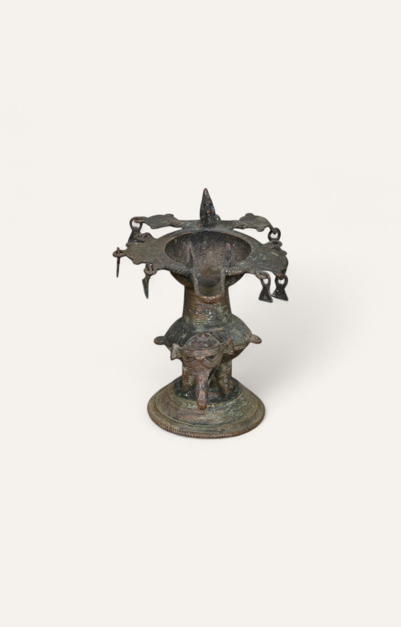Vintage Brass Animal Oil Lamp