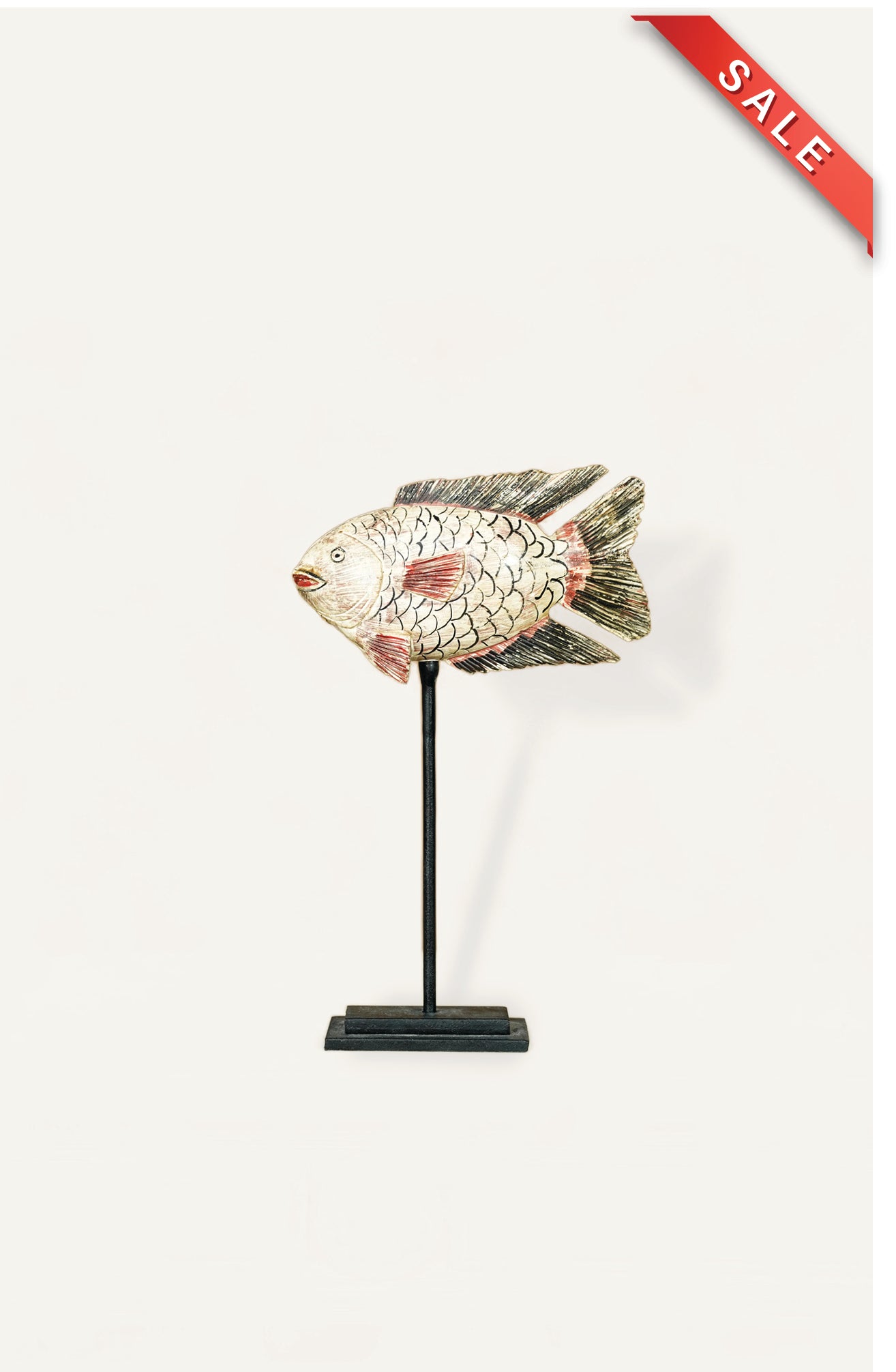 Natural Carved Wooden Fish Décor