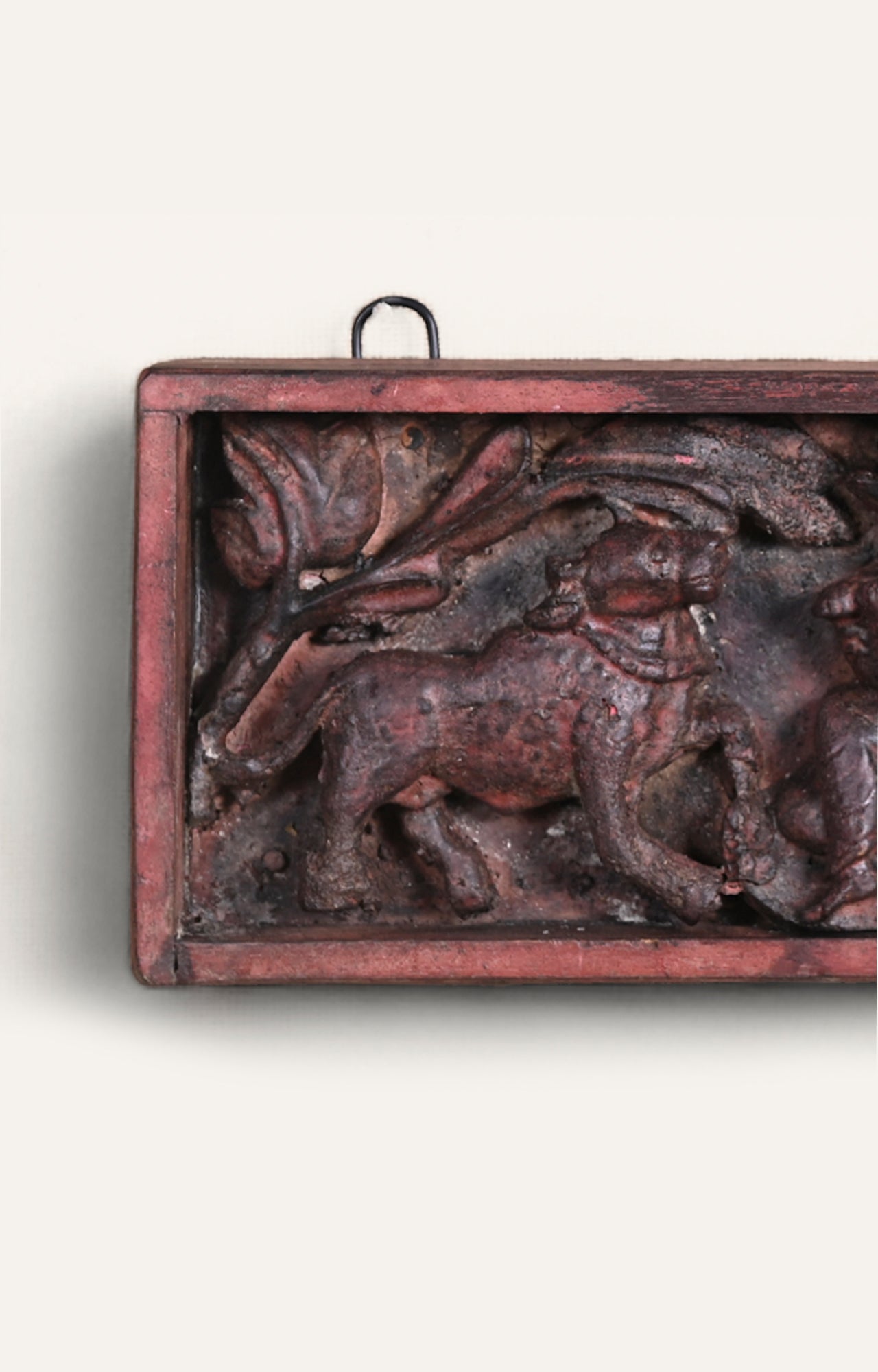 Krishna with Cows Carved Panel