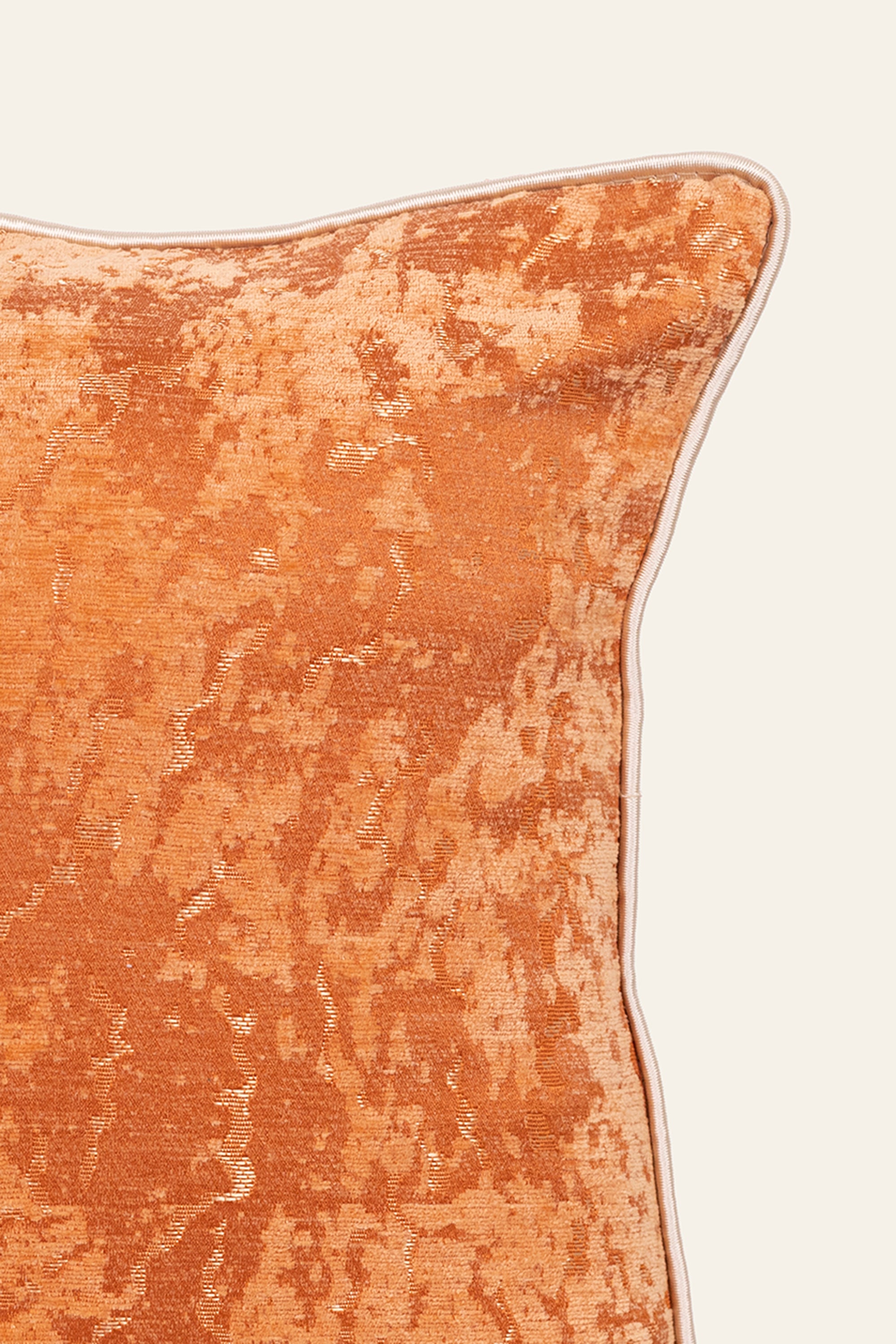 Orange Textured Throw Cushion for Sofa