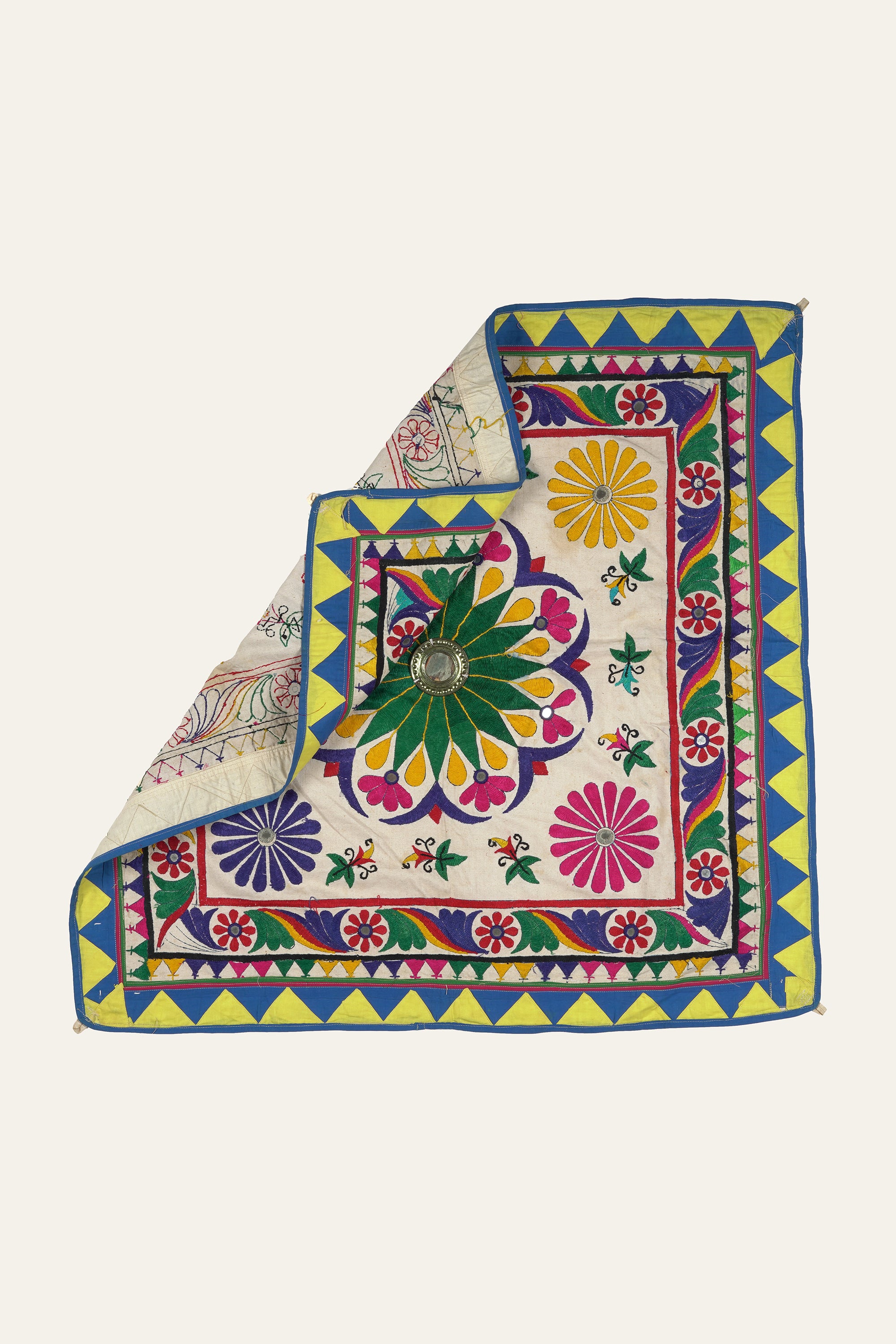 Kutch Embroidery Wall Hanging with Floral Motifs