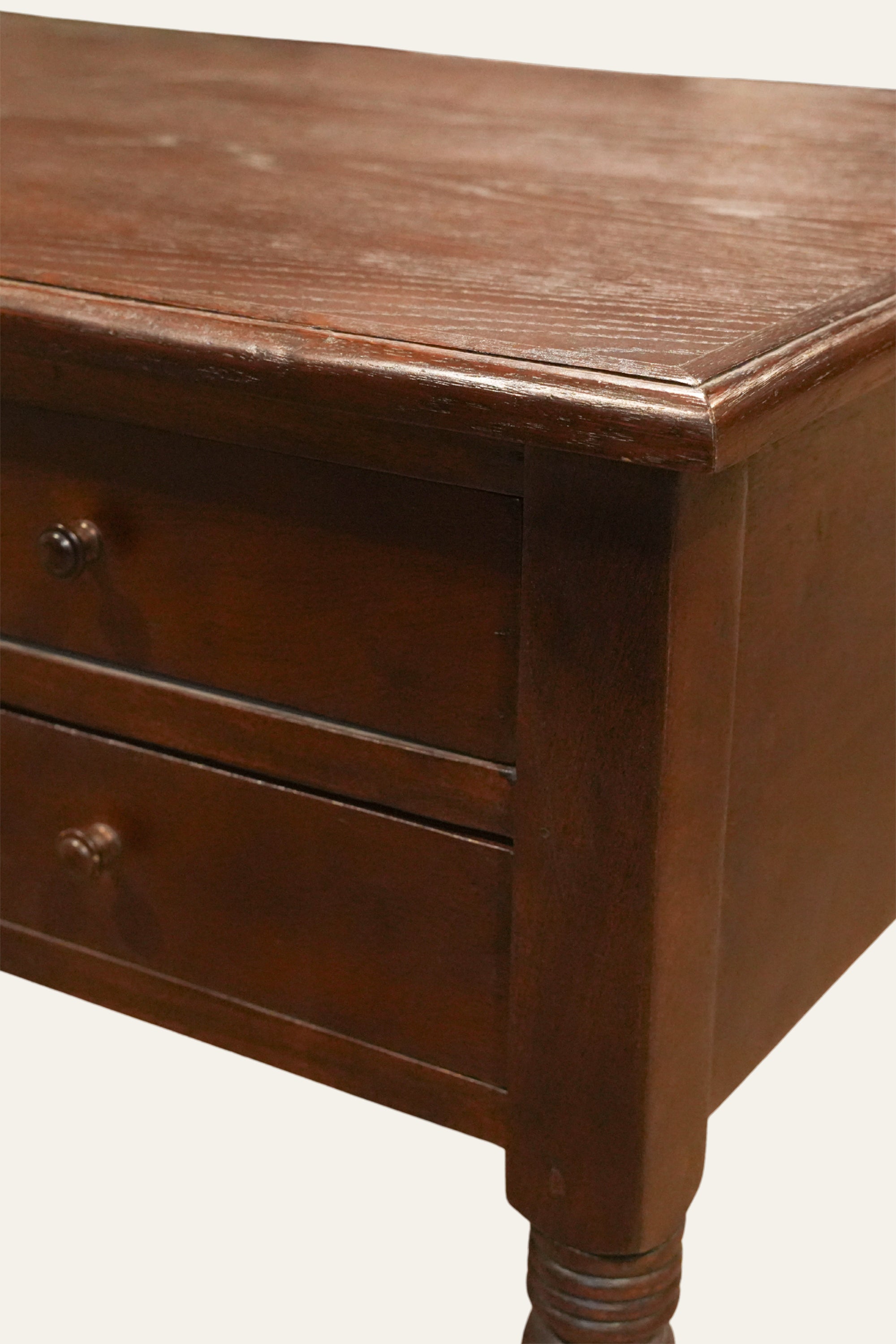 Dark Brown Wood Console Table with Storage