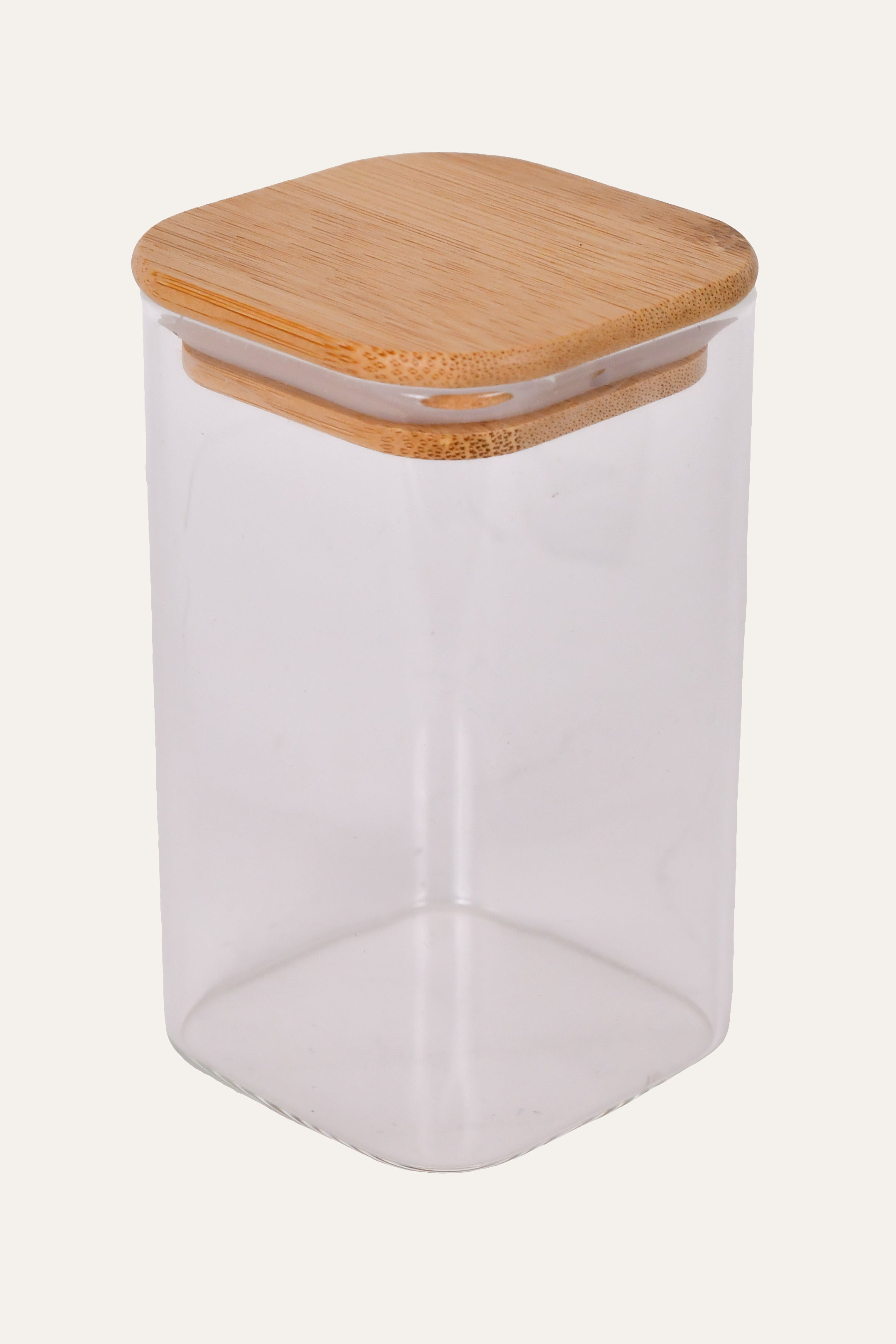 Small Clear Glass Lidded Jar | Modern Kitchen Jar