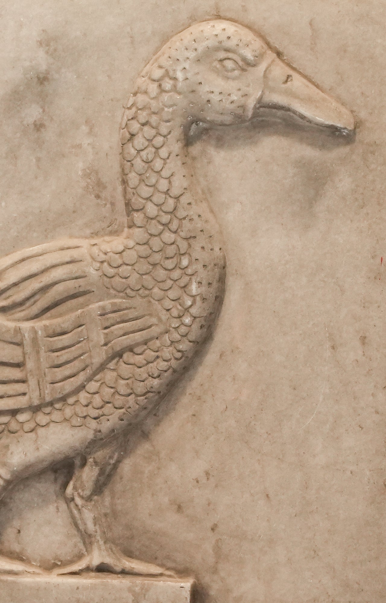 Carved Stone Duck Relief Panel