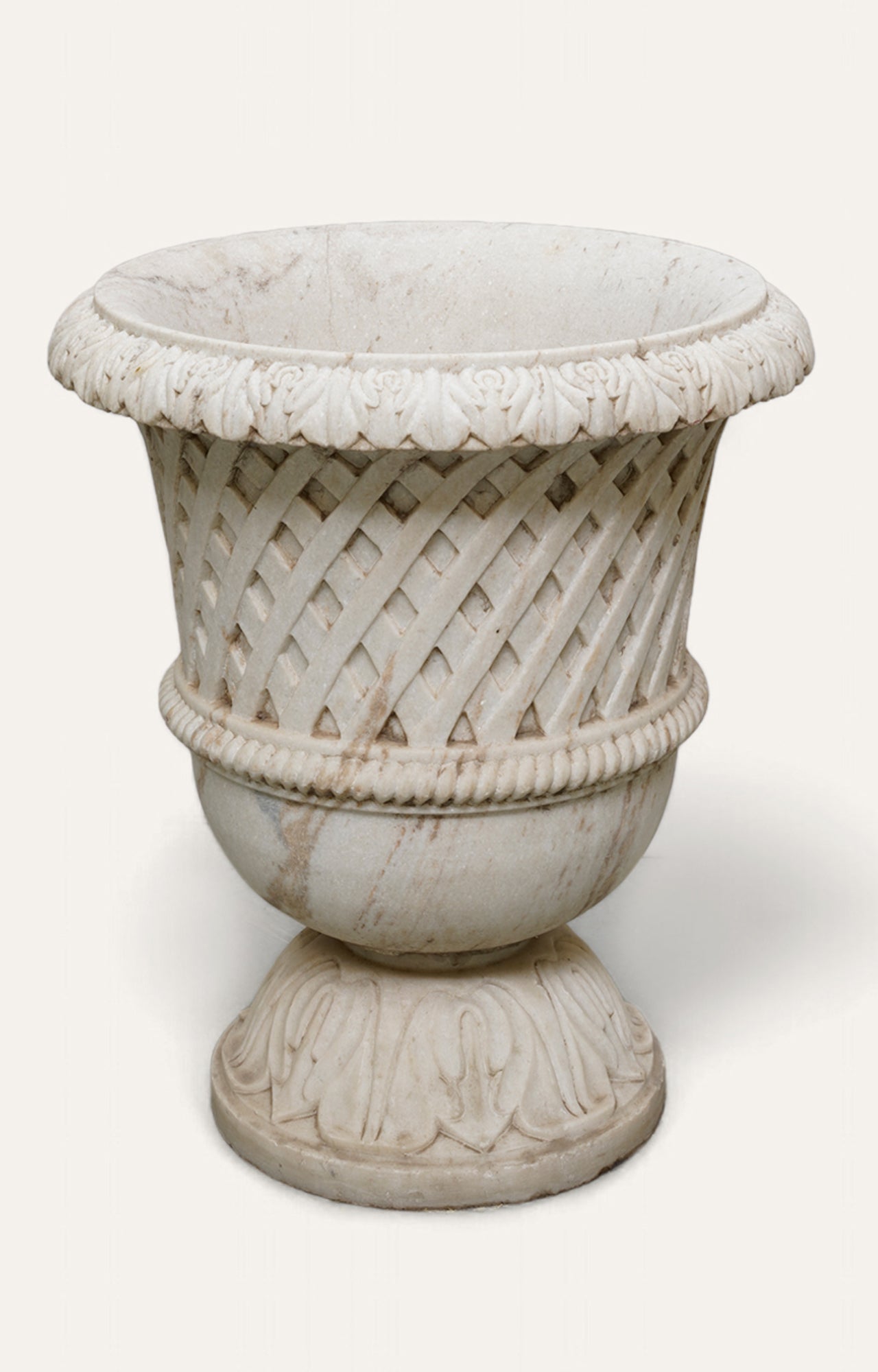 Marble Basket Planter for Indoor Outdoor