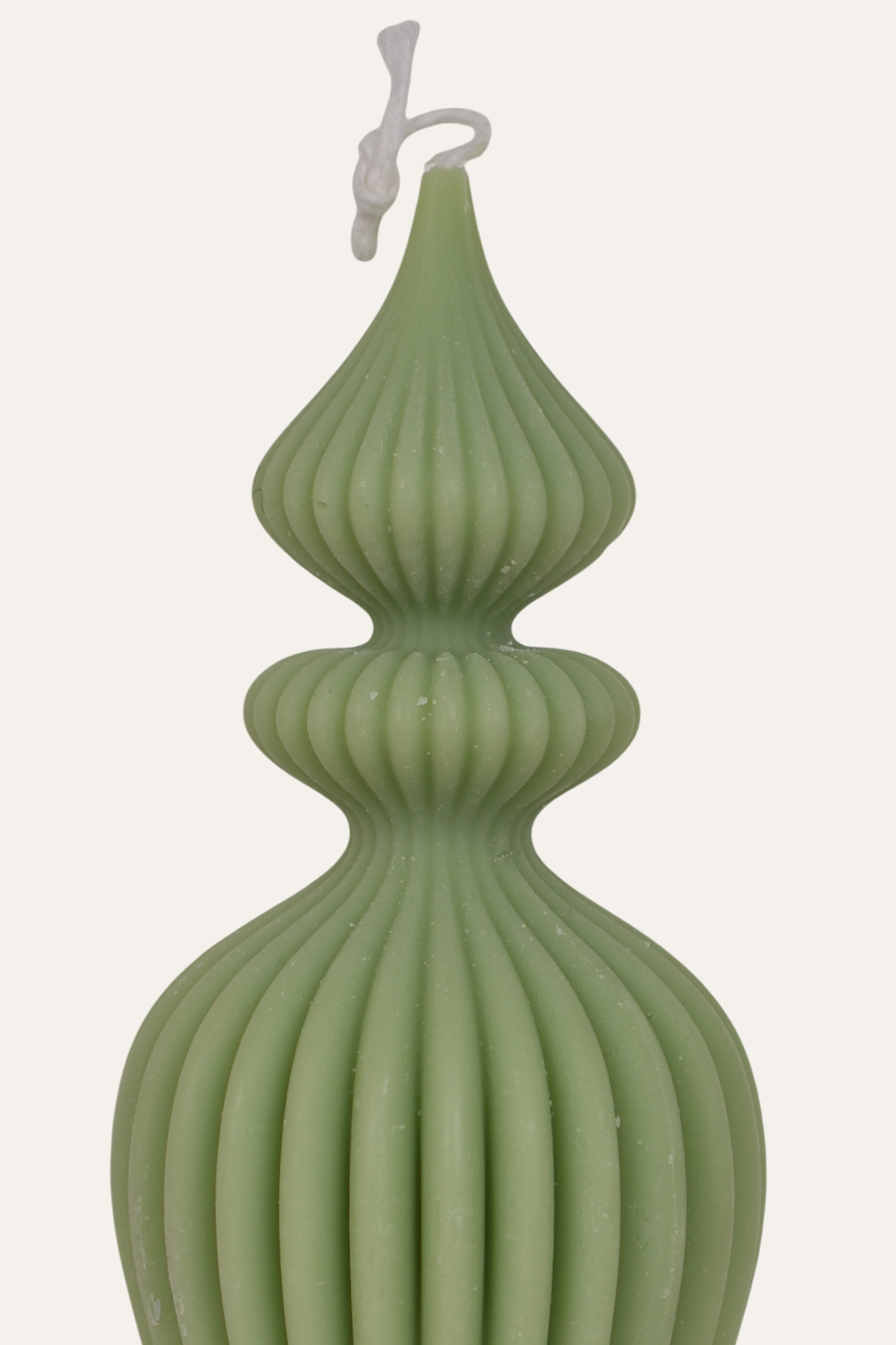 Sage Green Tall Sculptural Decorative Candle