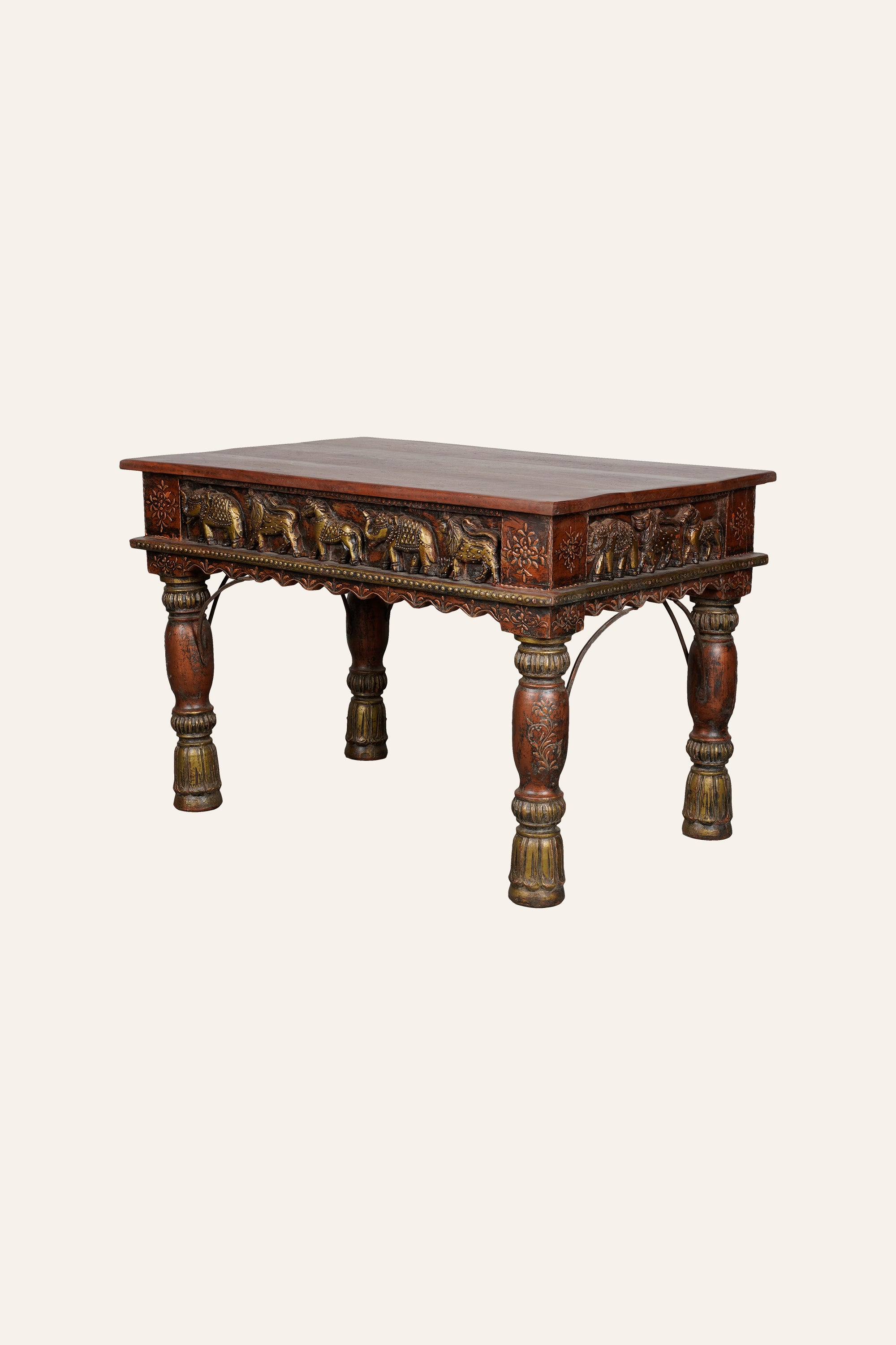 Rajasthan Style Animal Carved Coffee Table