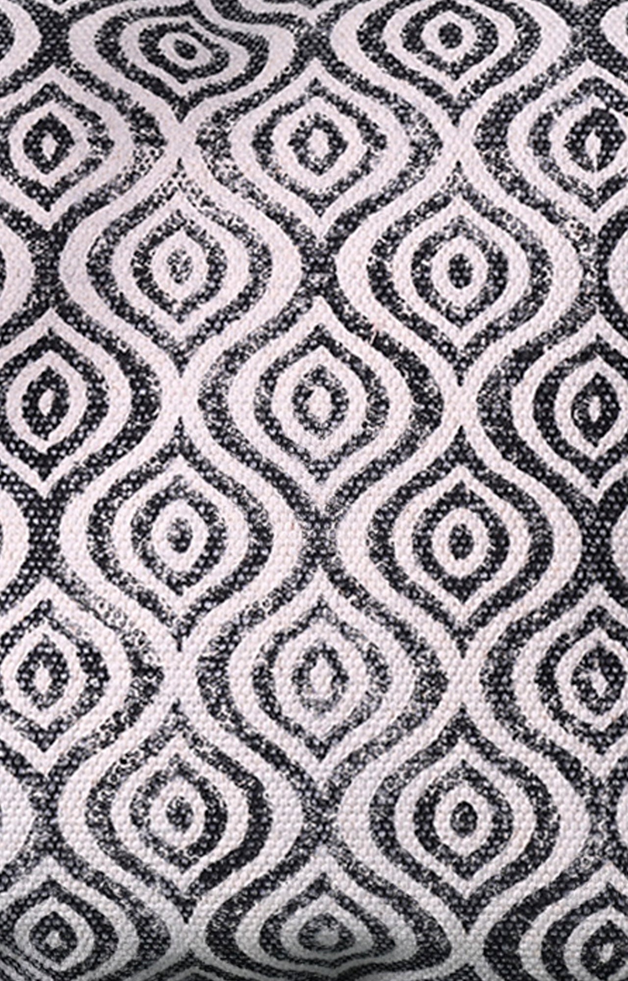 Distorted Pattern Cotton Cushion Cover - Black