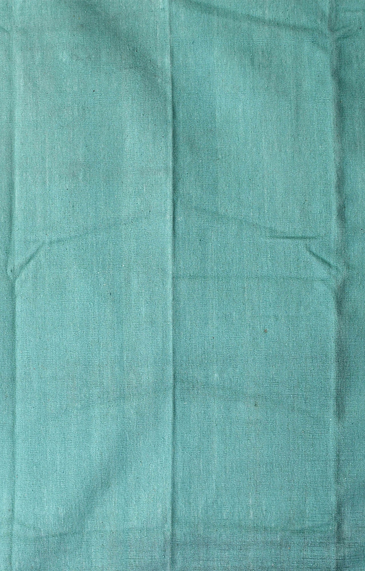 Teal Floral Border Cotton Tablecloth