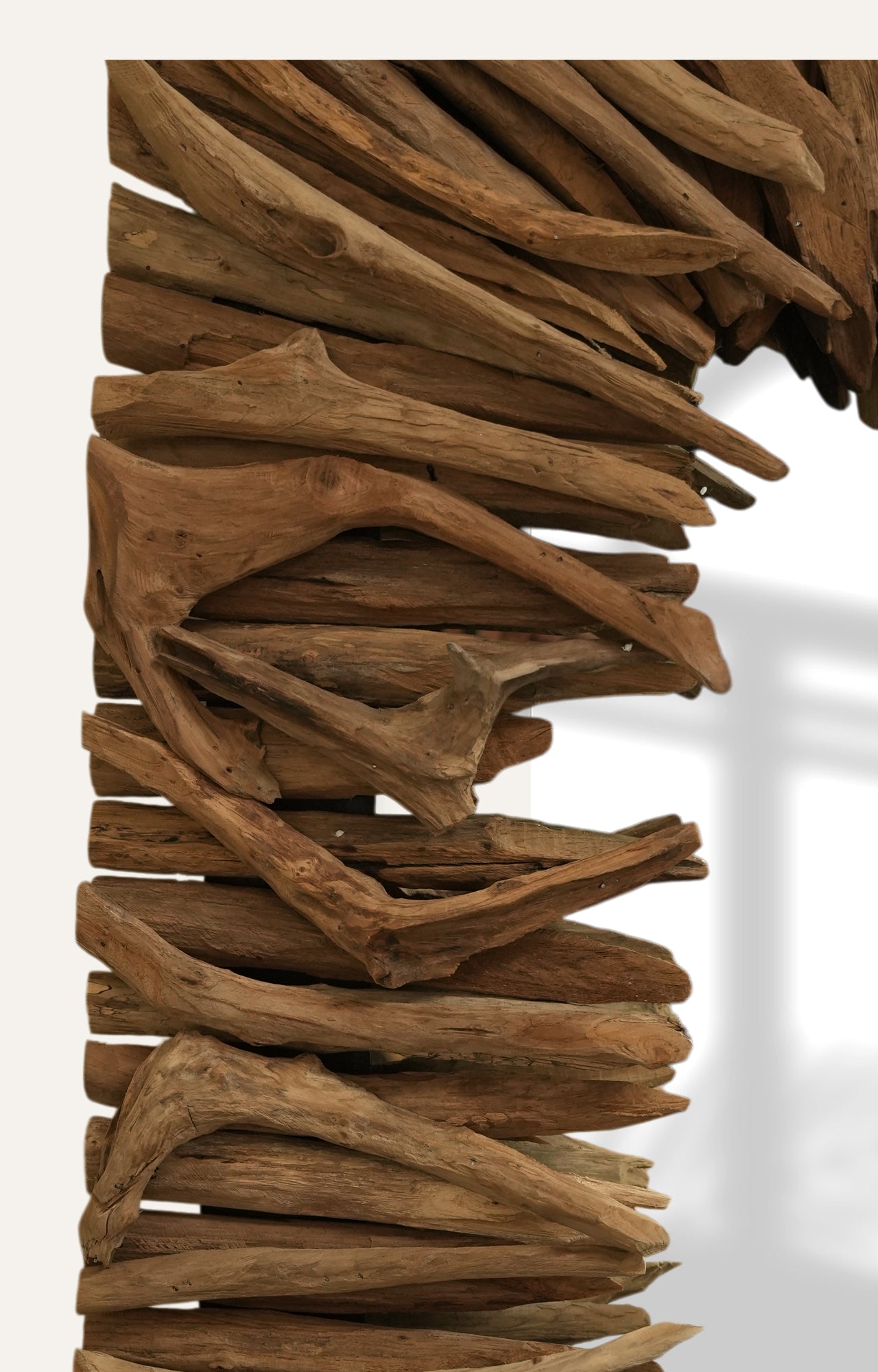 Reclaiming Sustainability: Rustic Teak Wood Mirror