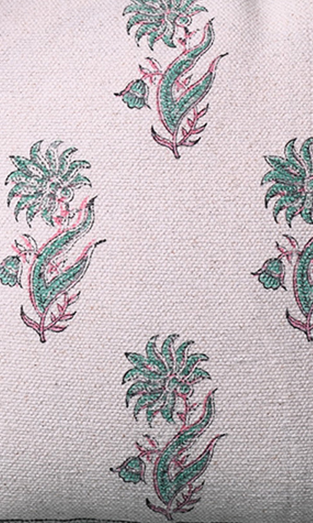 Green Indian Floral Cushion Cover