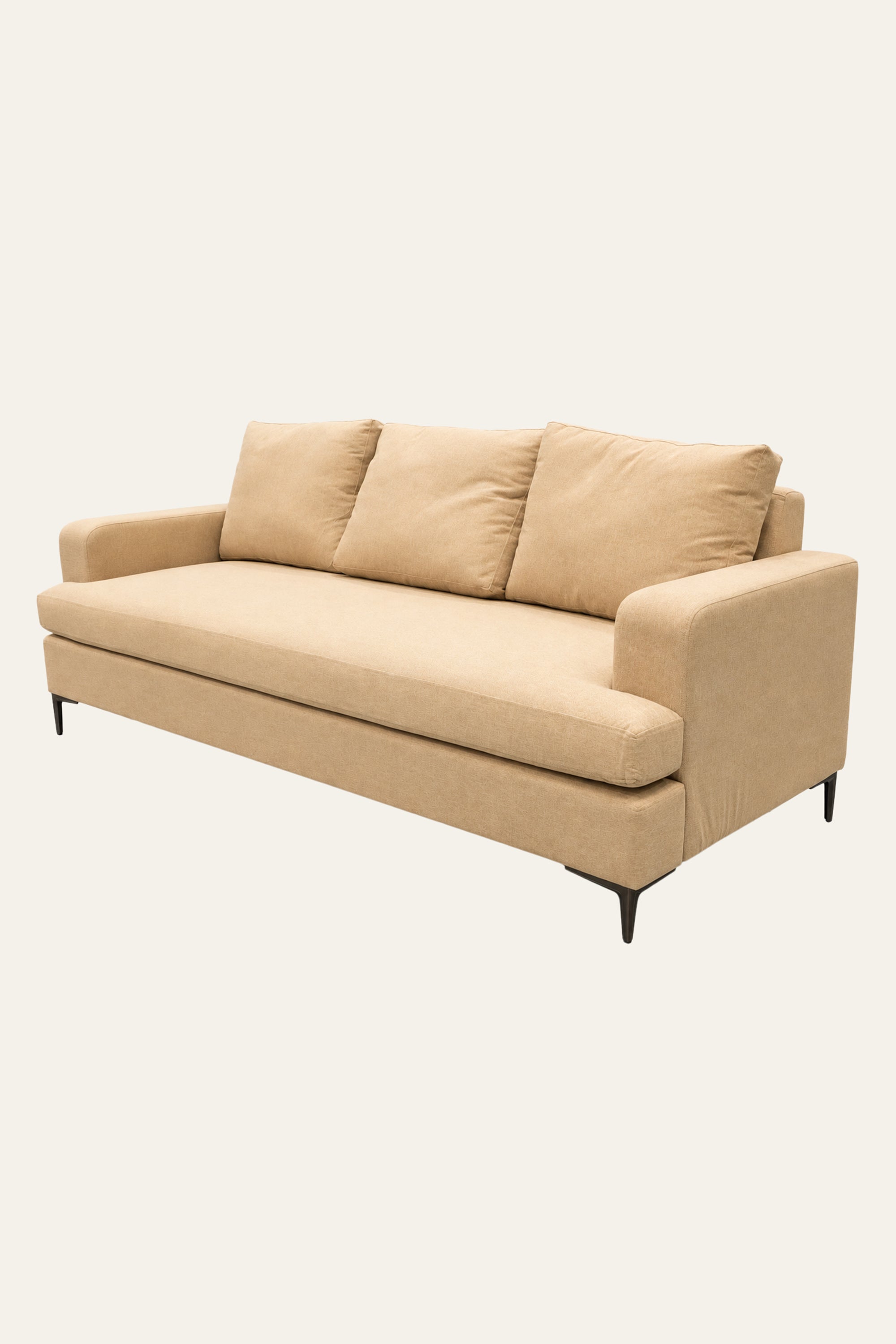 Beige Square Arm 3-Seater Sofa for Modern Homes