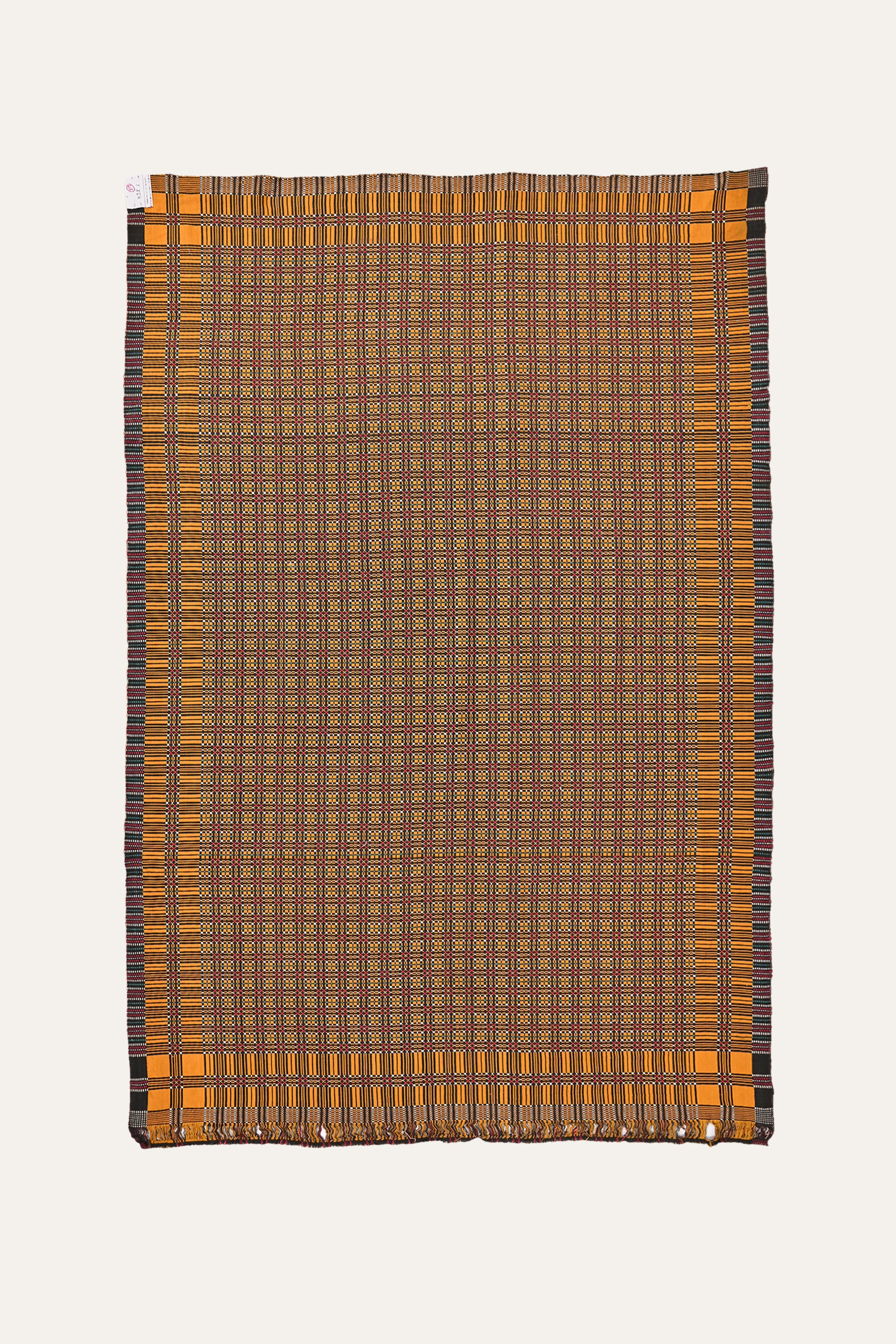 Orange & Slate Check Reversible Cotton Khes Wall Hanging