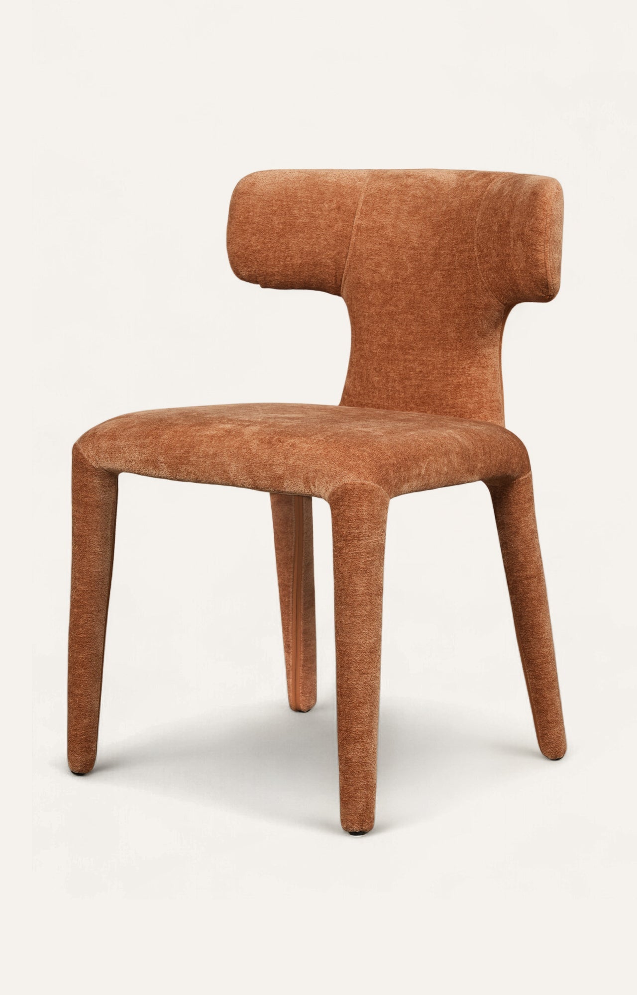 Modern Upholstered Dining Chair with Curved Backrest