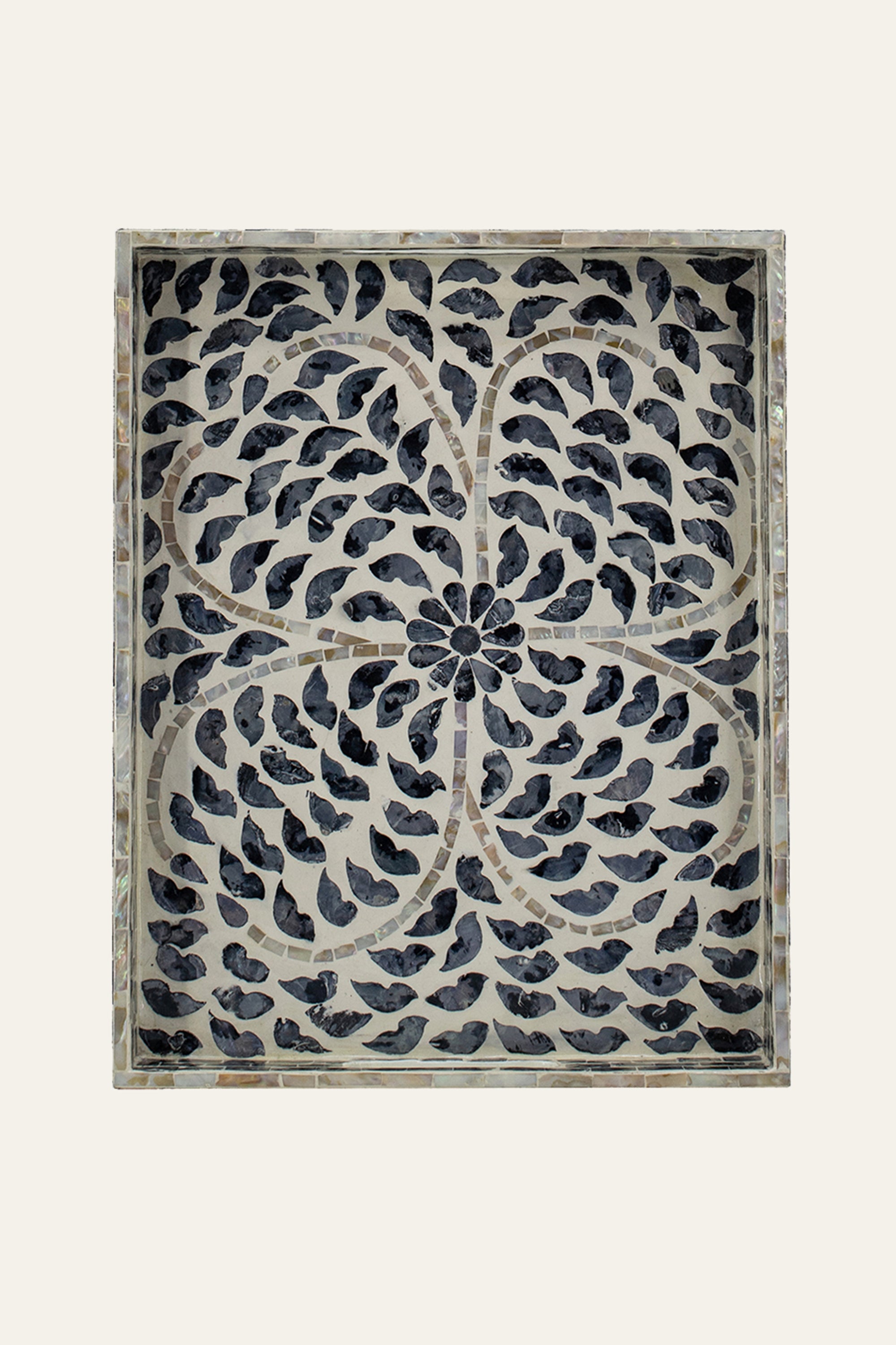 Rectangular Mother of Pearl Inlay Serving Tray