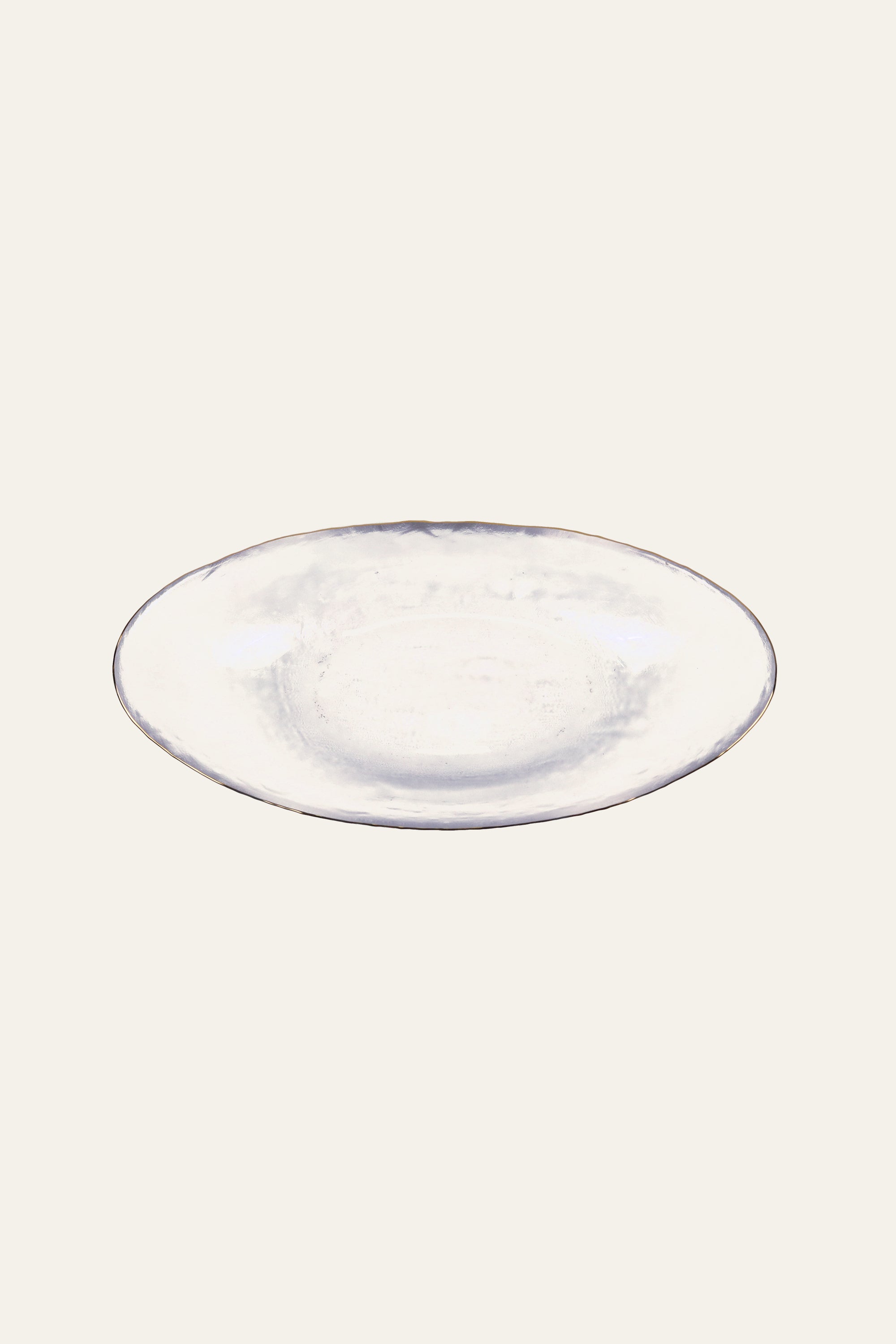 Oval Boat-Shaped Glass Serving Plate