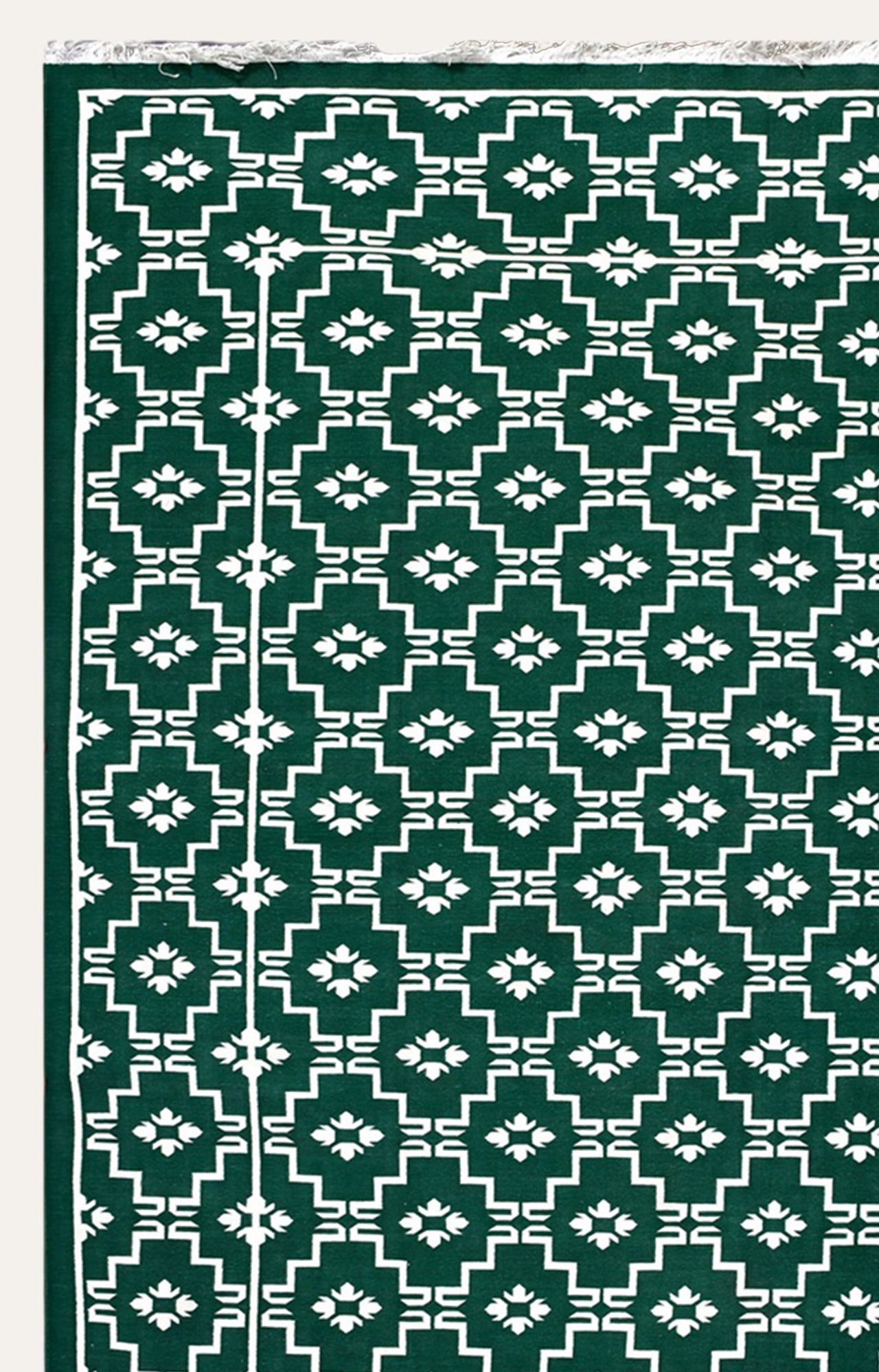 Emerald Symphony Cotton Rug