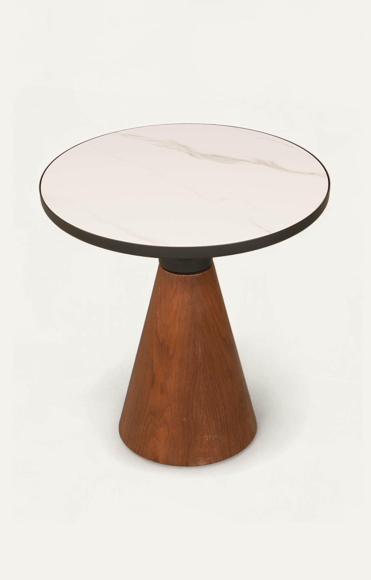 Round Marble Top Cone Base Side Table