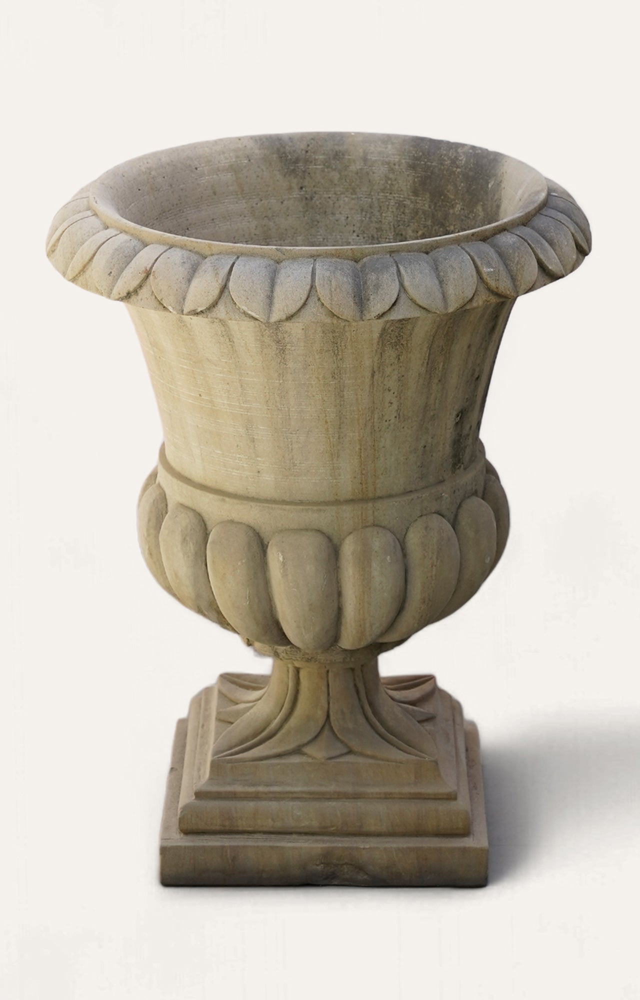 Floral Sand Stone Urn Planter