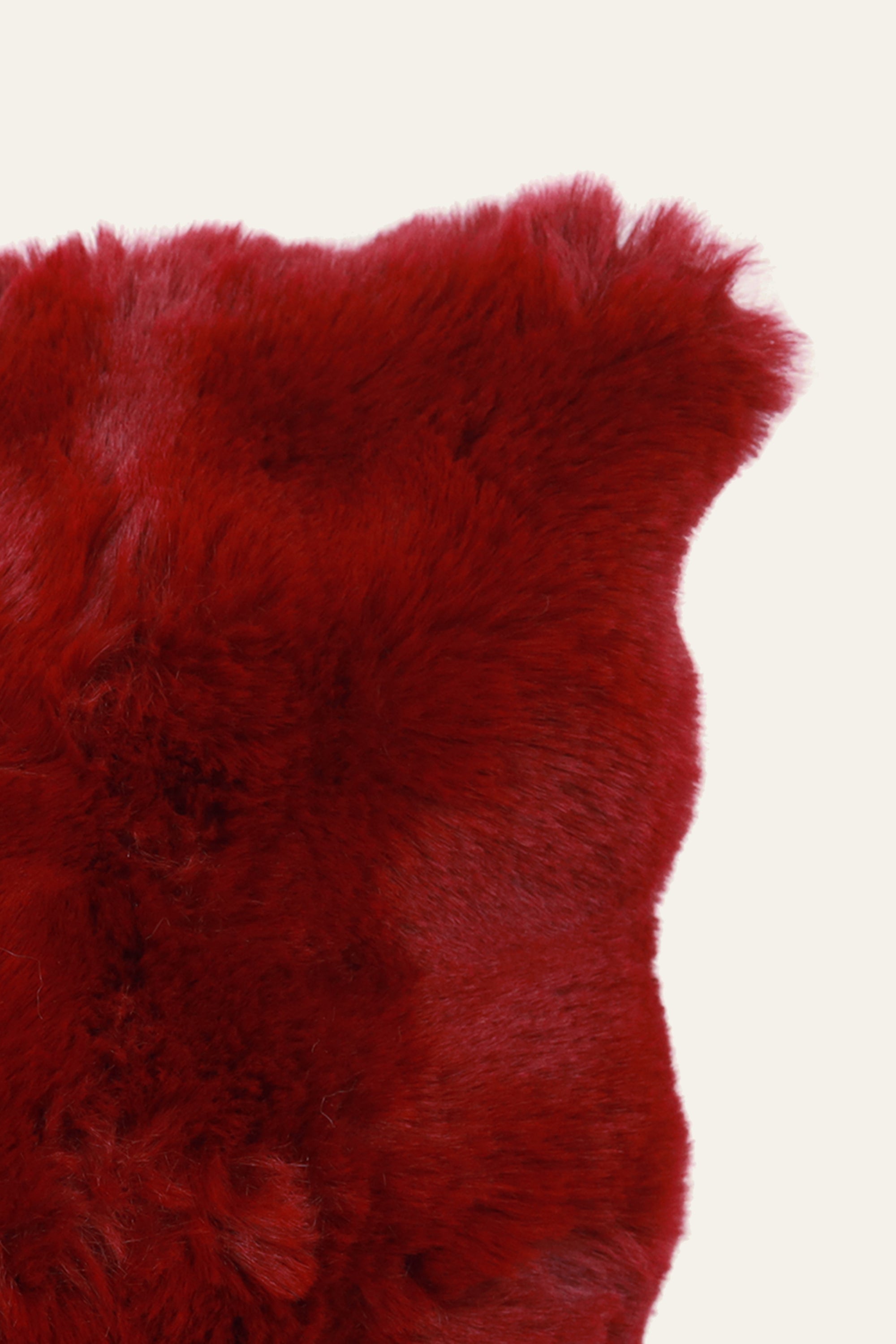Dark Red Fur Cushion for Living Room Chair