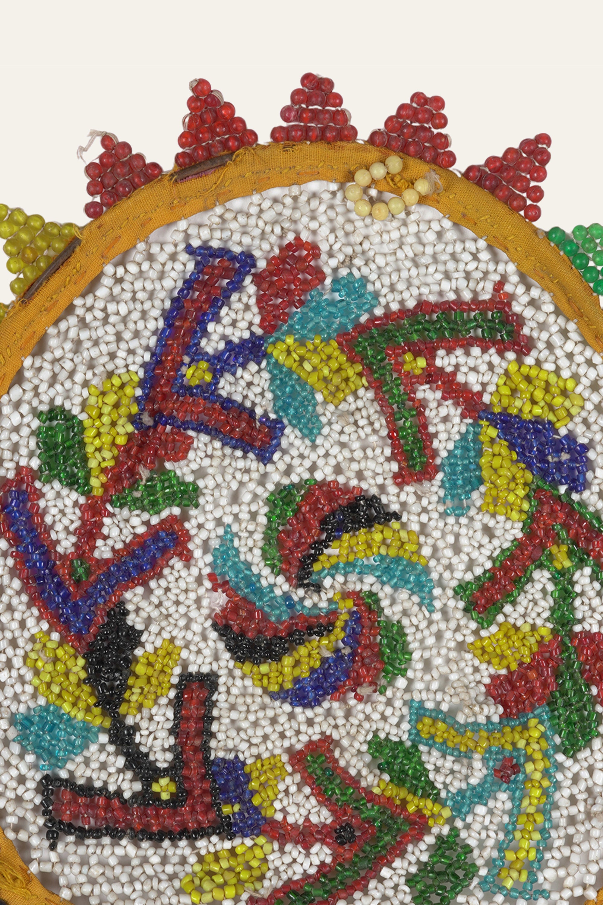 Gujarati Beaded Hand Fan Wall Décor