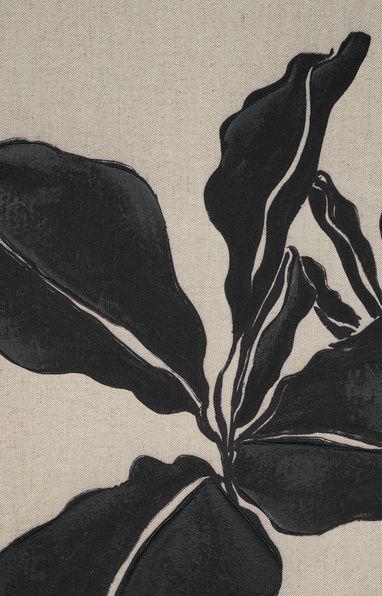 Black Leaves Hand-painted Canvas Art