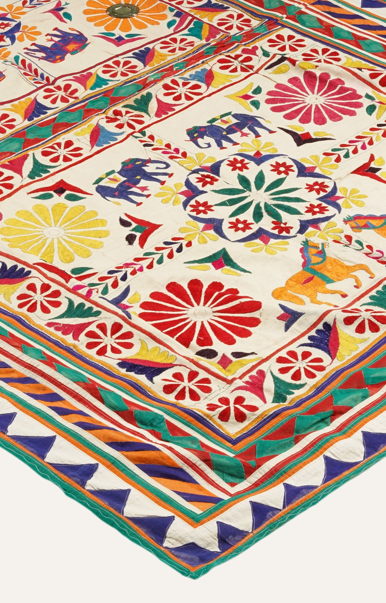 Vibrant Kutch Embroidered Wall Hanging Textile