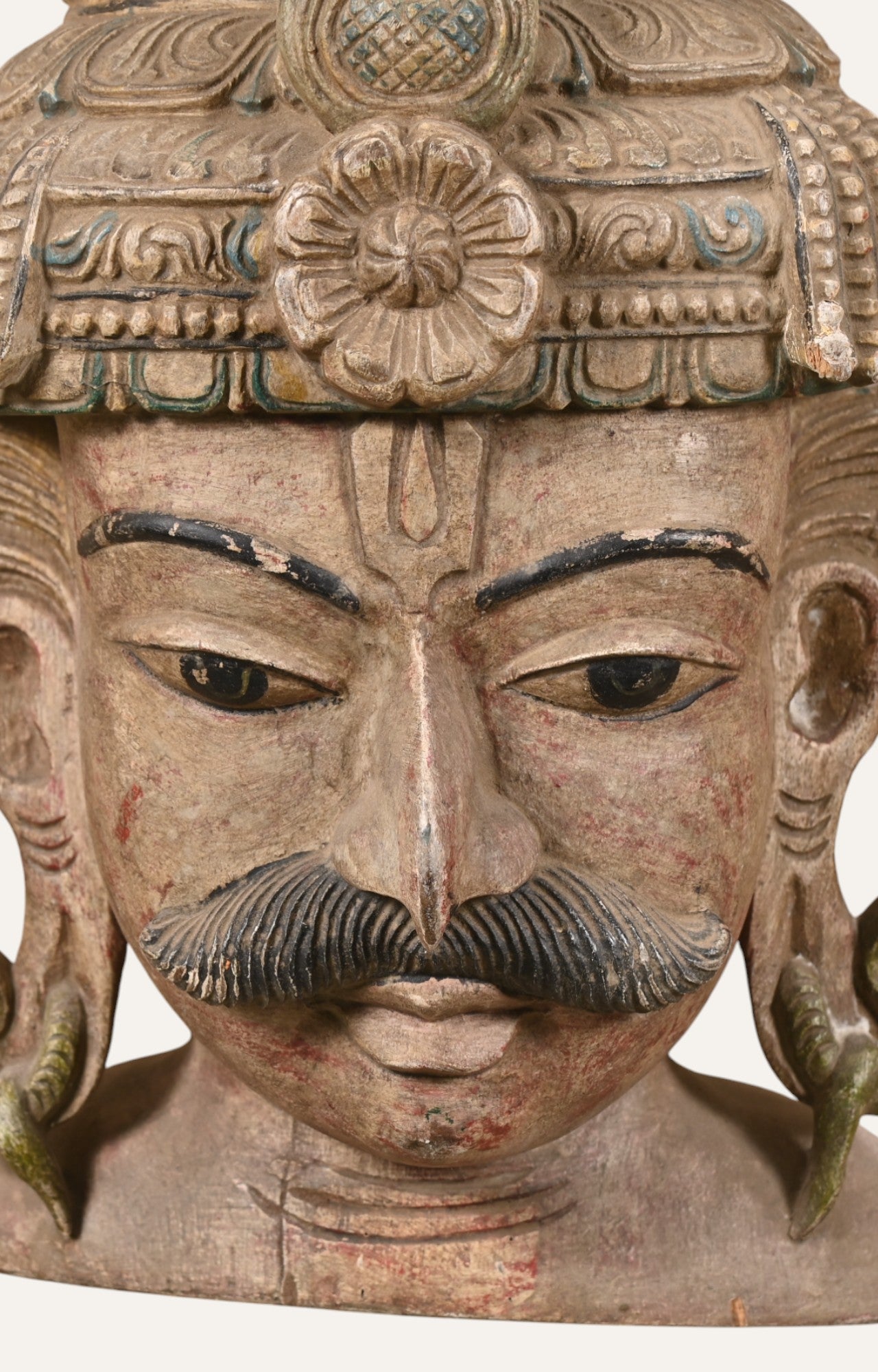 Guardian of Temples Hand-Carved Wooden Wall Mask