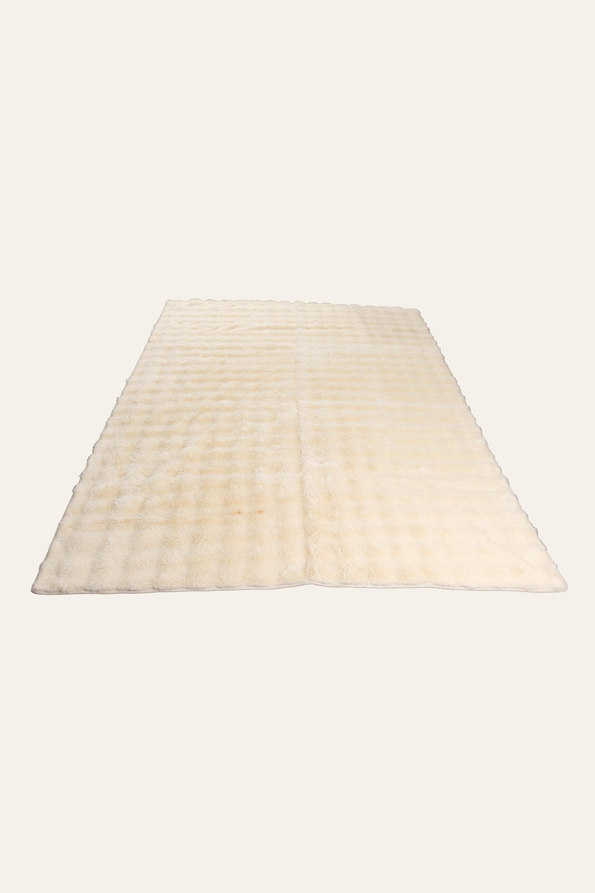 Ivory Cream Fur Throw Blanket for Bed & Lounge